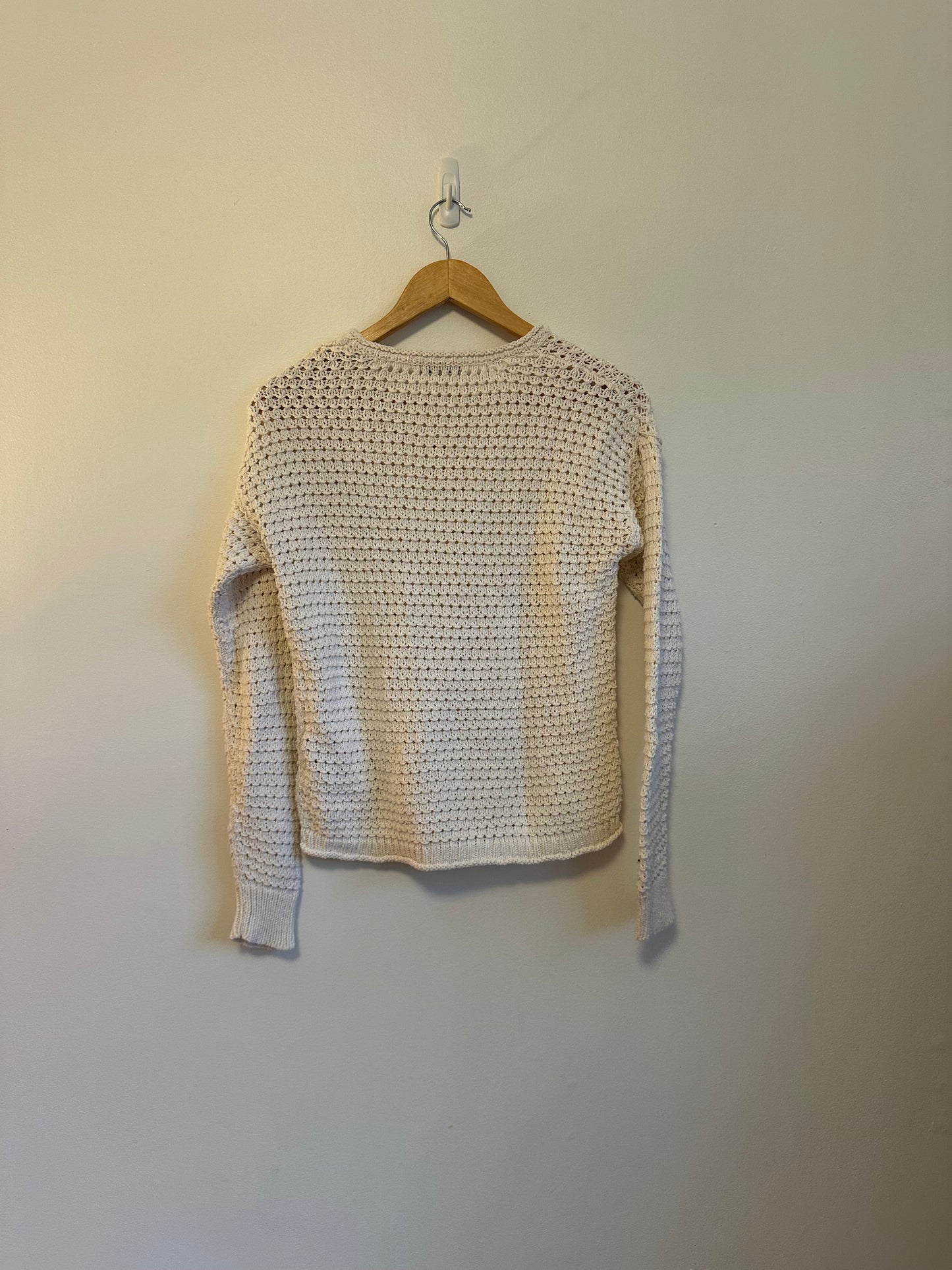 Madewell Open-Stitch Austen Pullover Sweater in Pearl Ivory | Size XS