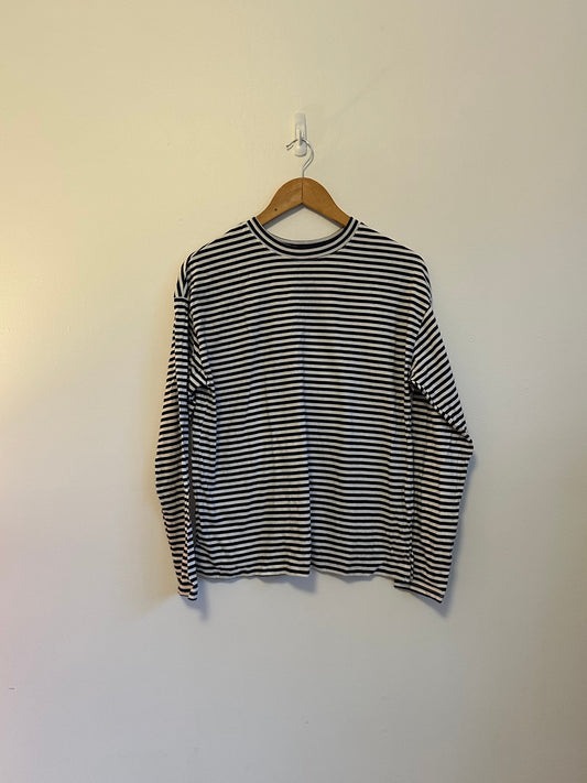 A New Day NWT Striped Long Sleeve T-Shirt in Black and White | Size Small
