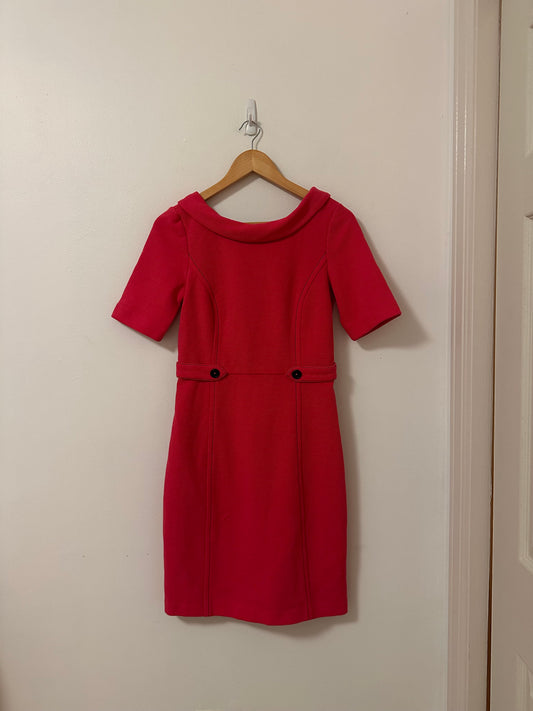 Boden Betty Ottoman Ribbed Red Sheath Dress | Size 6 Petite