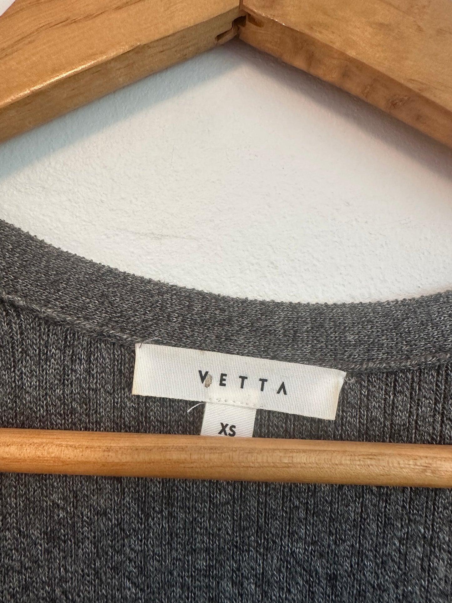 VETTA The Minimalist Capsule Grey Ribbed Wrap Sweater Dress | Size XS