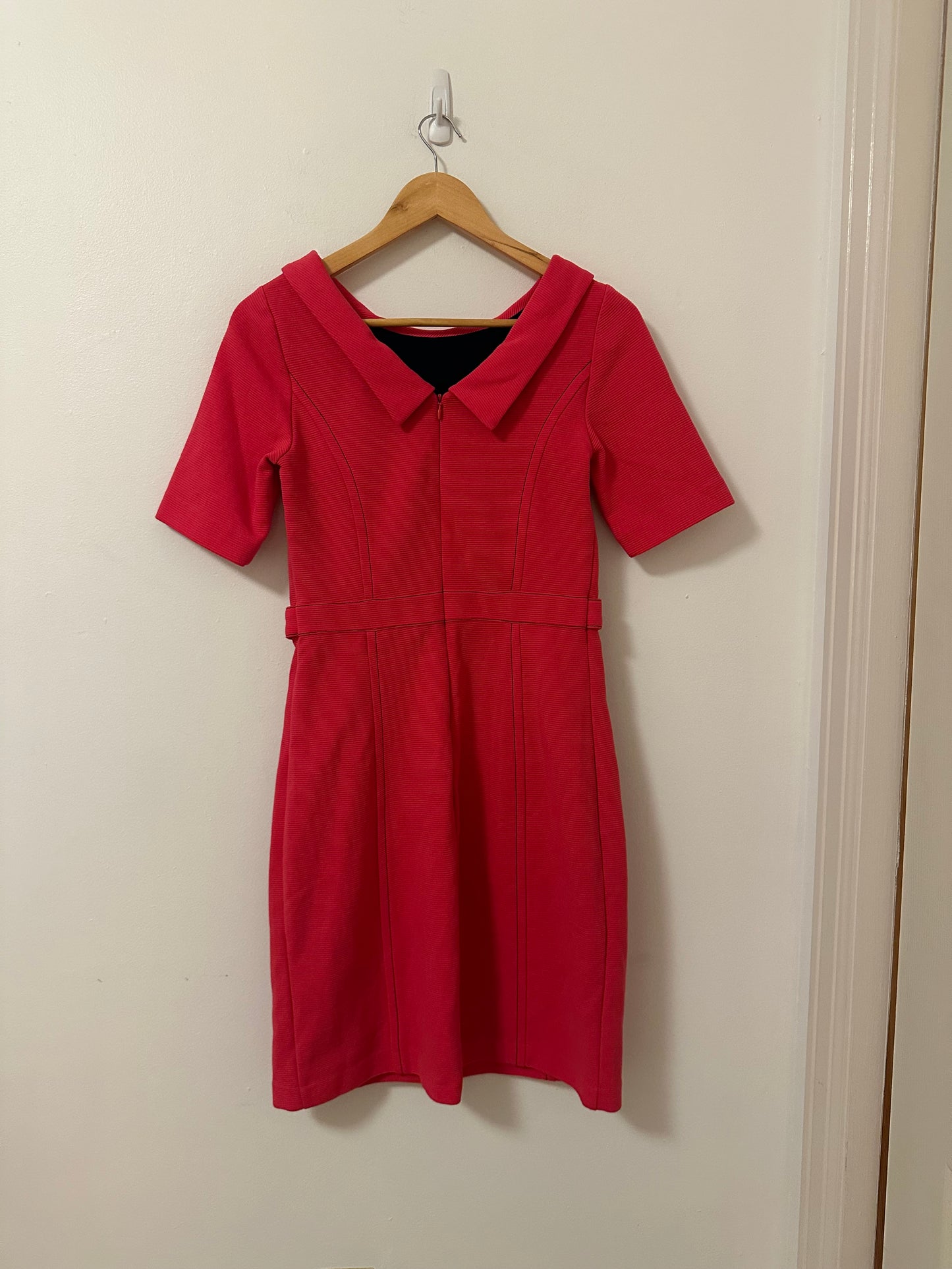Boden Betty Ottoman Ribbed Red Sheath Dress | Size 6 Petite