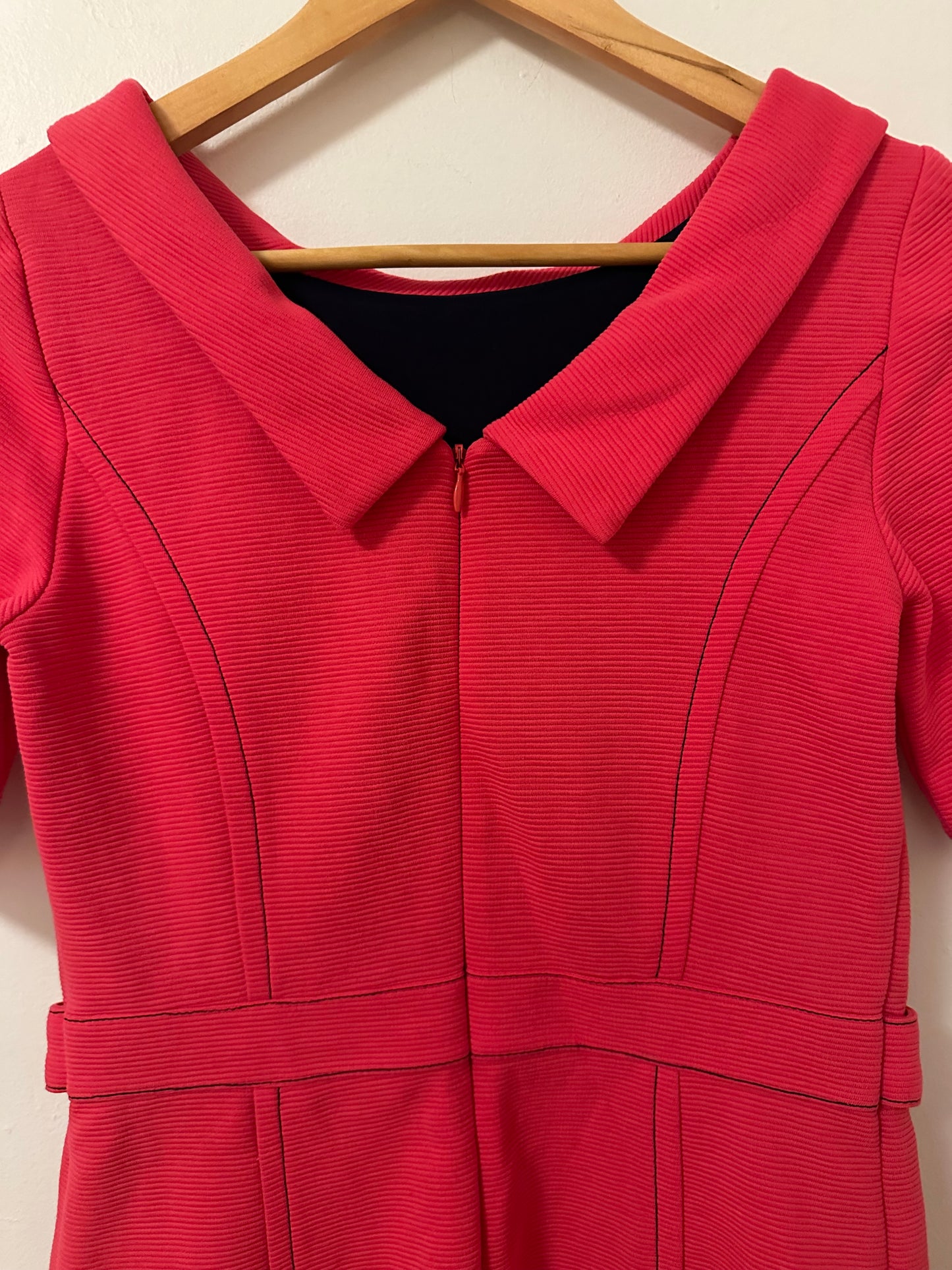 Boden Betty Ottoman Ribbed Red Sheath Dress | Size 6 Petite