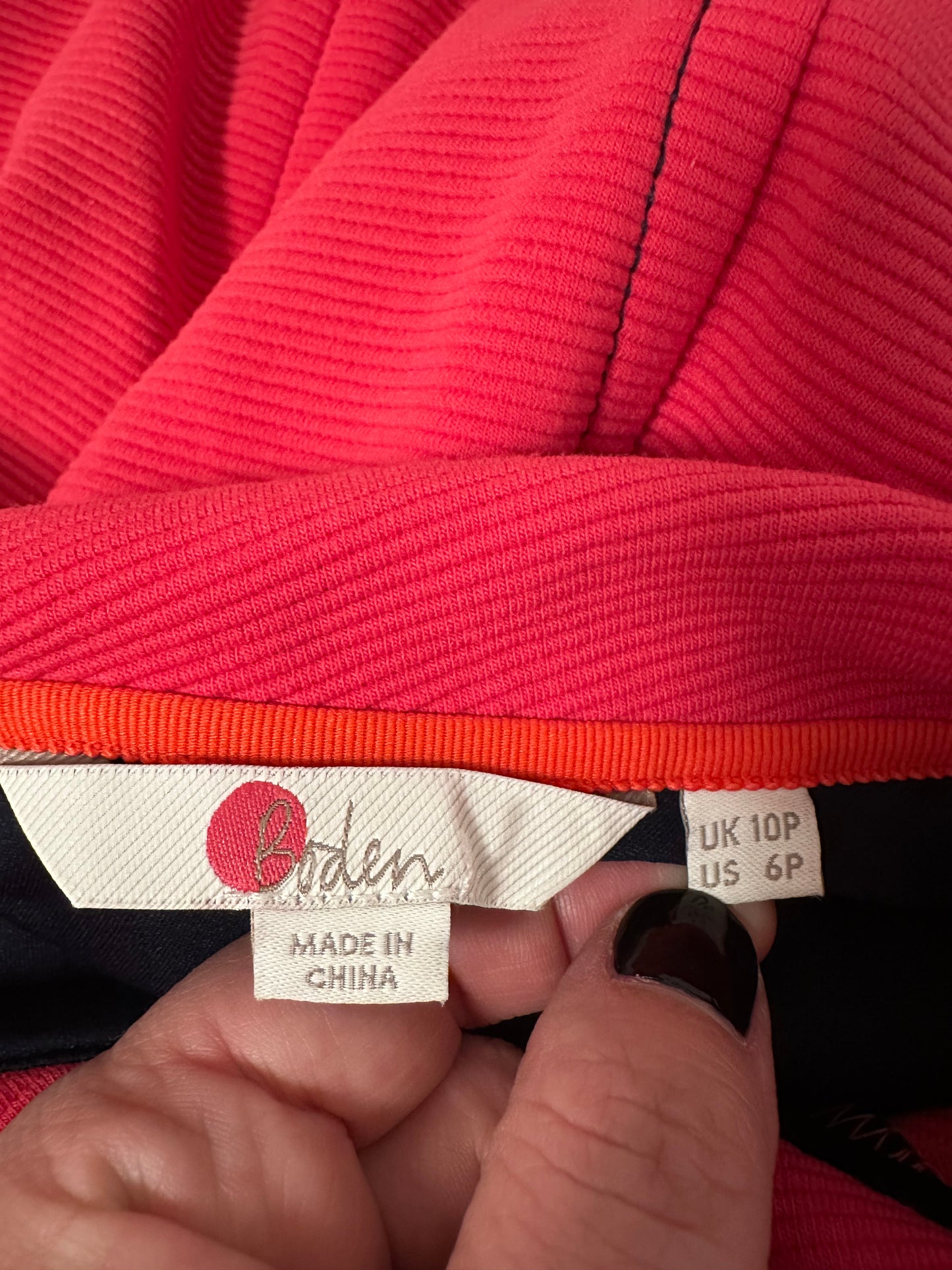 Boden Betty Ottoman Ribbed Red Sheath Dress | Size 6 Petite