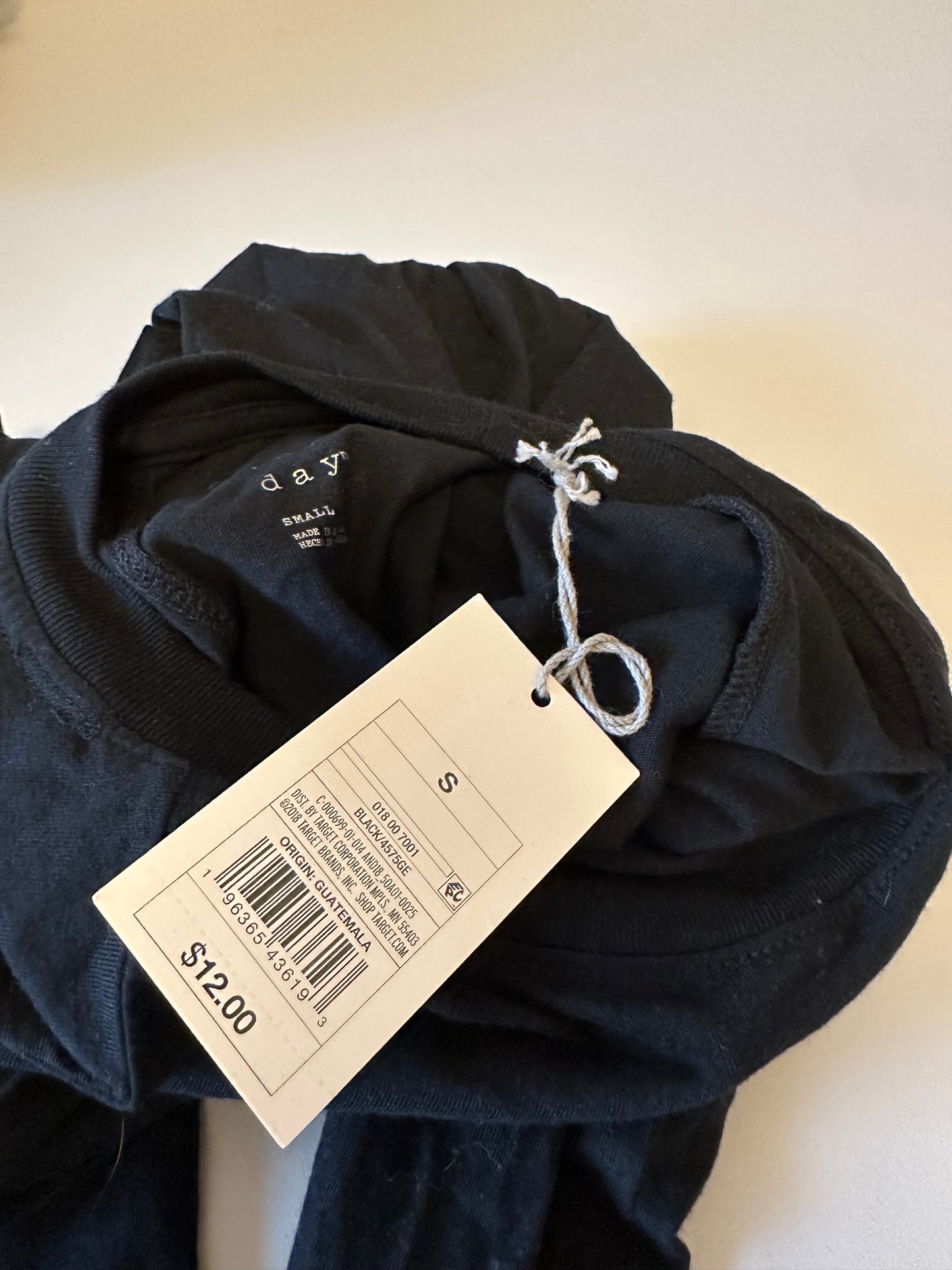 A New Day NWT Cotton Long Sleeve T-Shirt in Black | Size Small