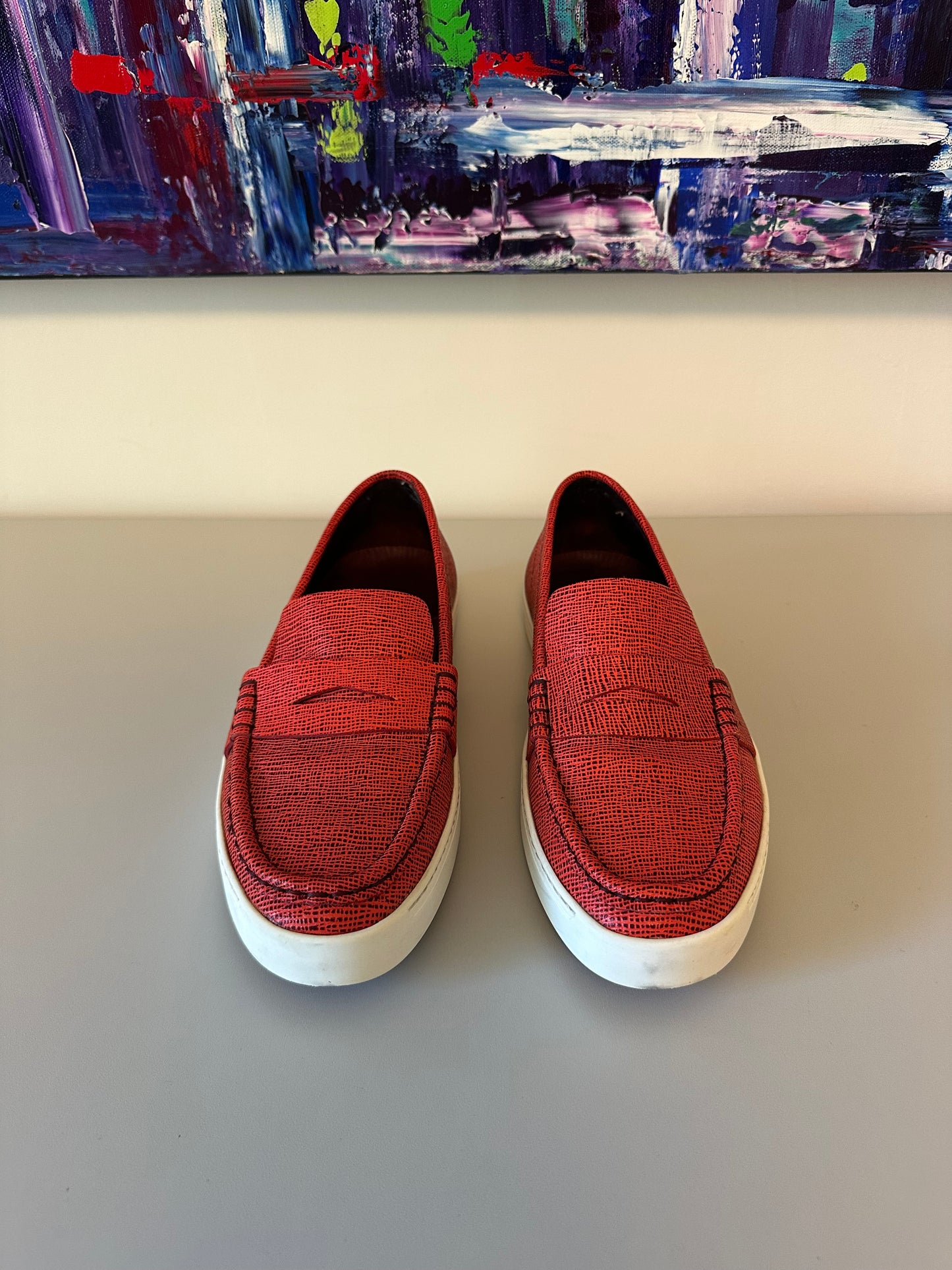 New Rag & Bone Colby Sneaker Loafer in Red Saffiano Leather | Size 40