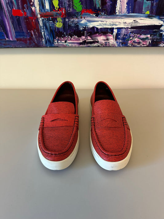 New Rag & Bone Colby Sneaker Loafer in Red Saffiano Leather | Size 40