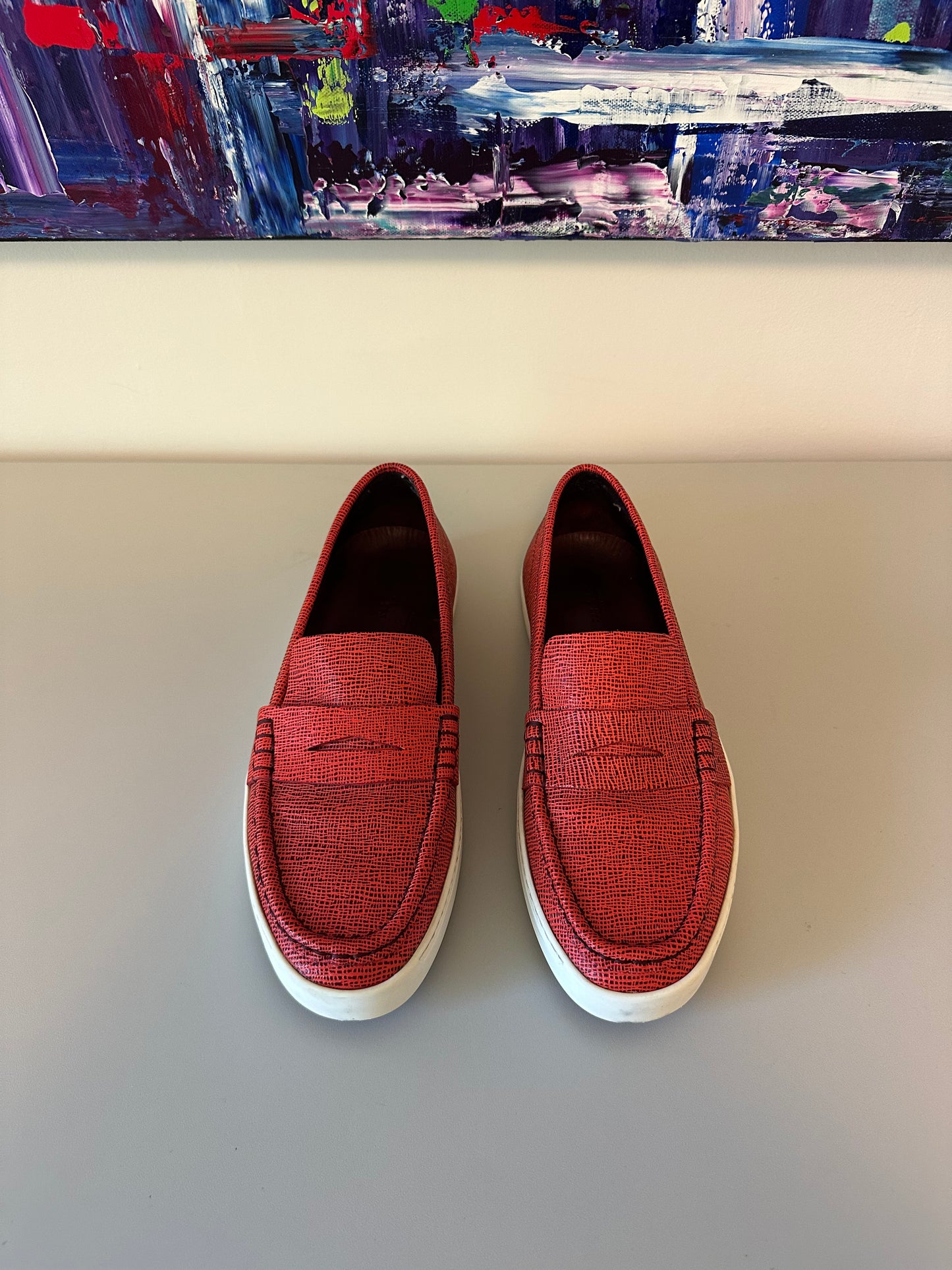 New Rag & Bone Colby Sneaker Loafer in Red Saffiano Leather | Size 40