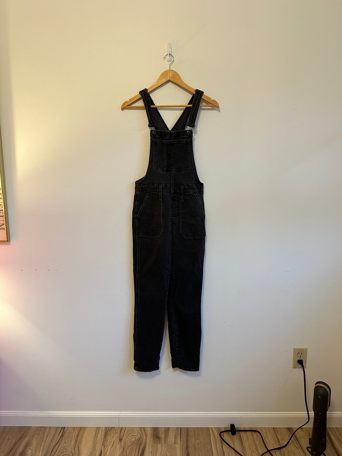 Madewell Skinny Overalls in Lunar Wash Black | Size Small