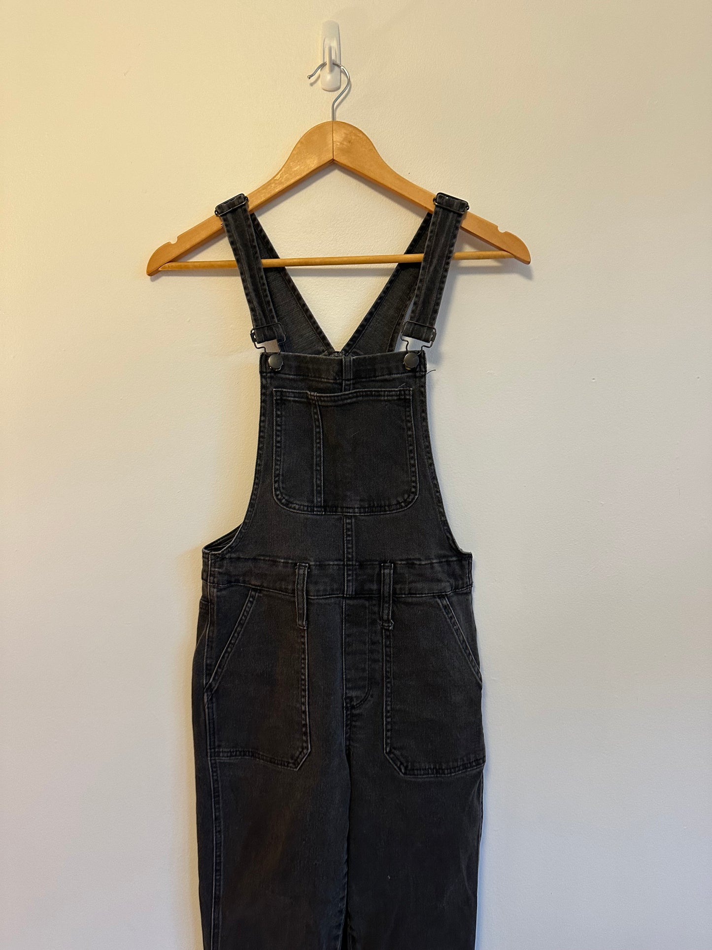Madewell Skinny Overalls in Lunar Wash Black | Size Small