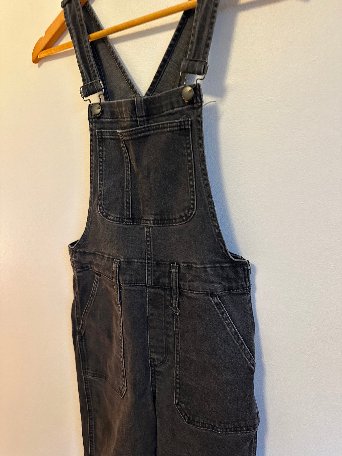 Madewell Skinny Overalls in Lunar Wash Black | Size Small