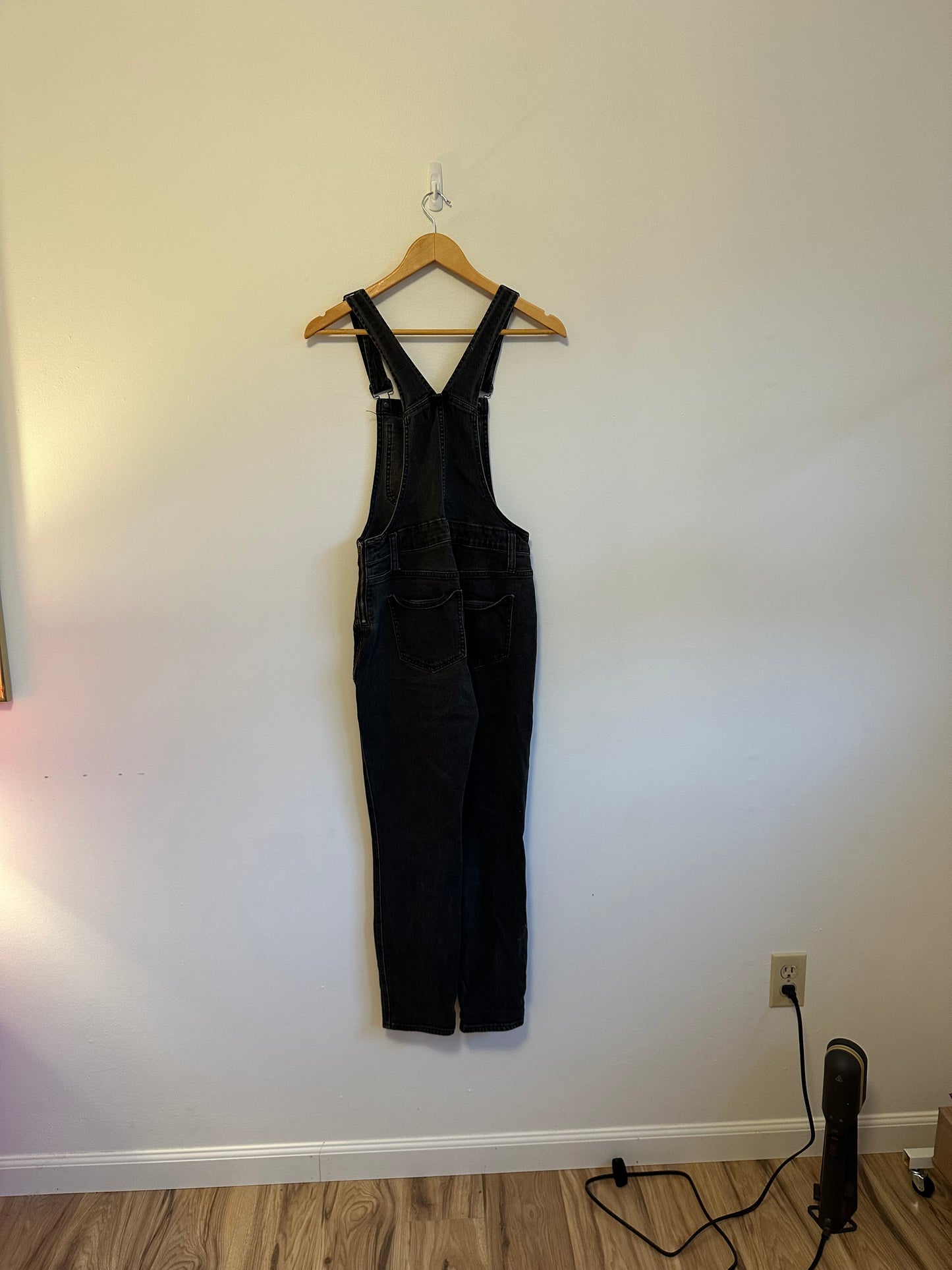 Madewell Skinny Overalls in Lunar Wash Black | Size Small