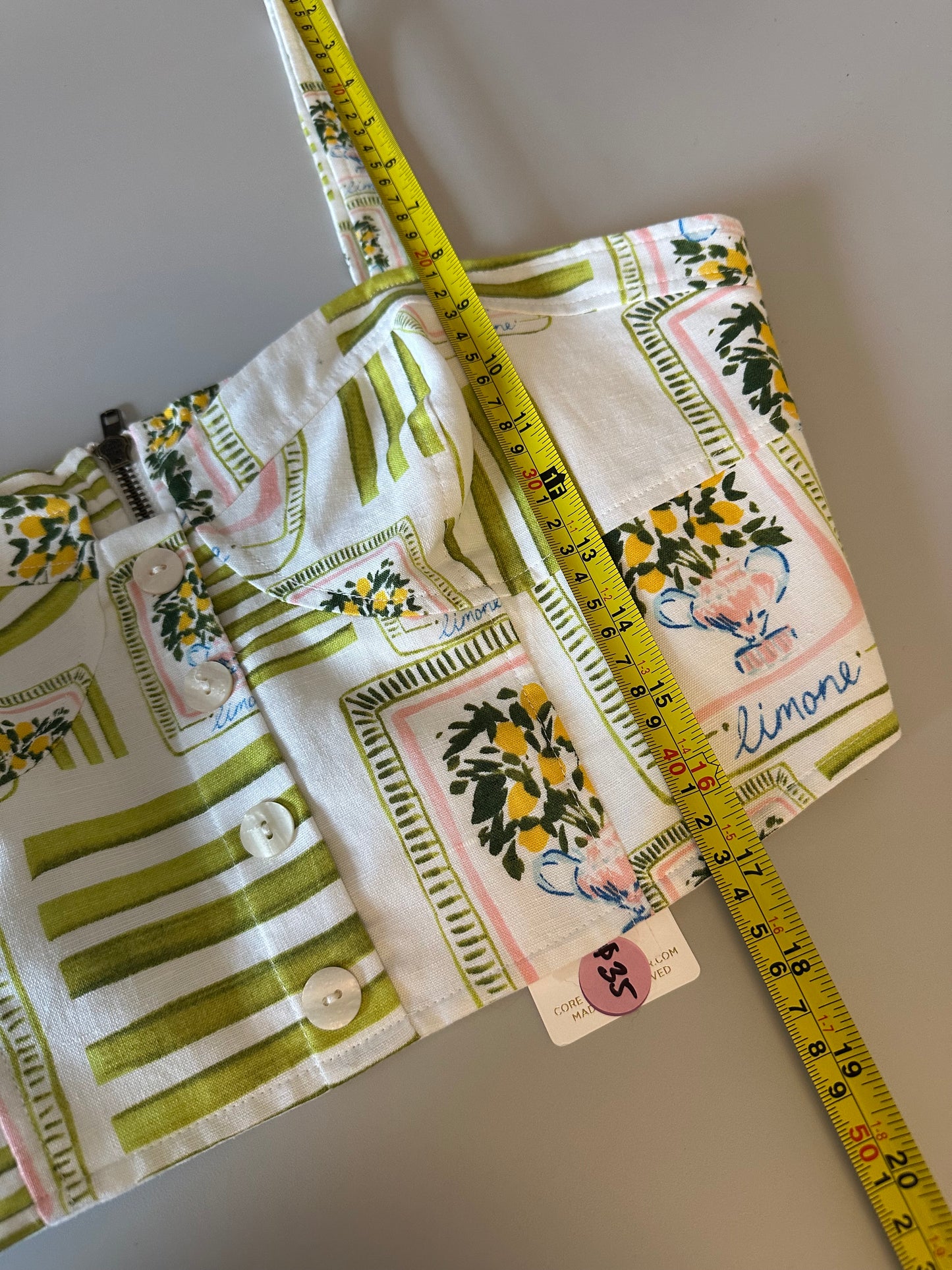 NWT Corey Lynn Calter Odell Linen Blend Crop Top in Lime Green | Size Large