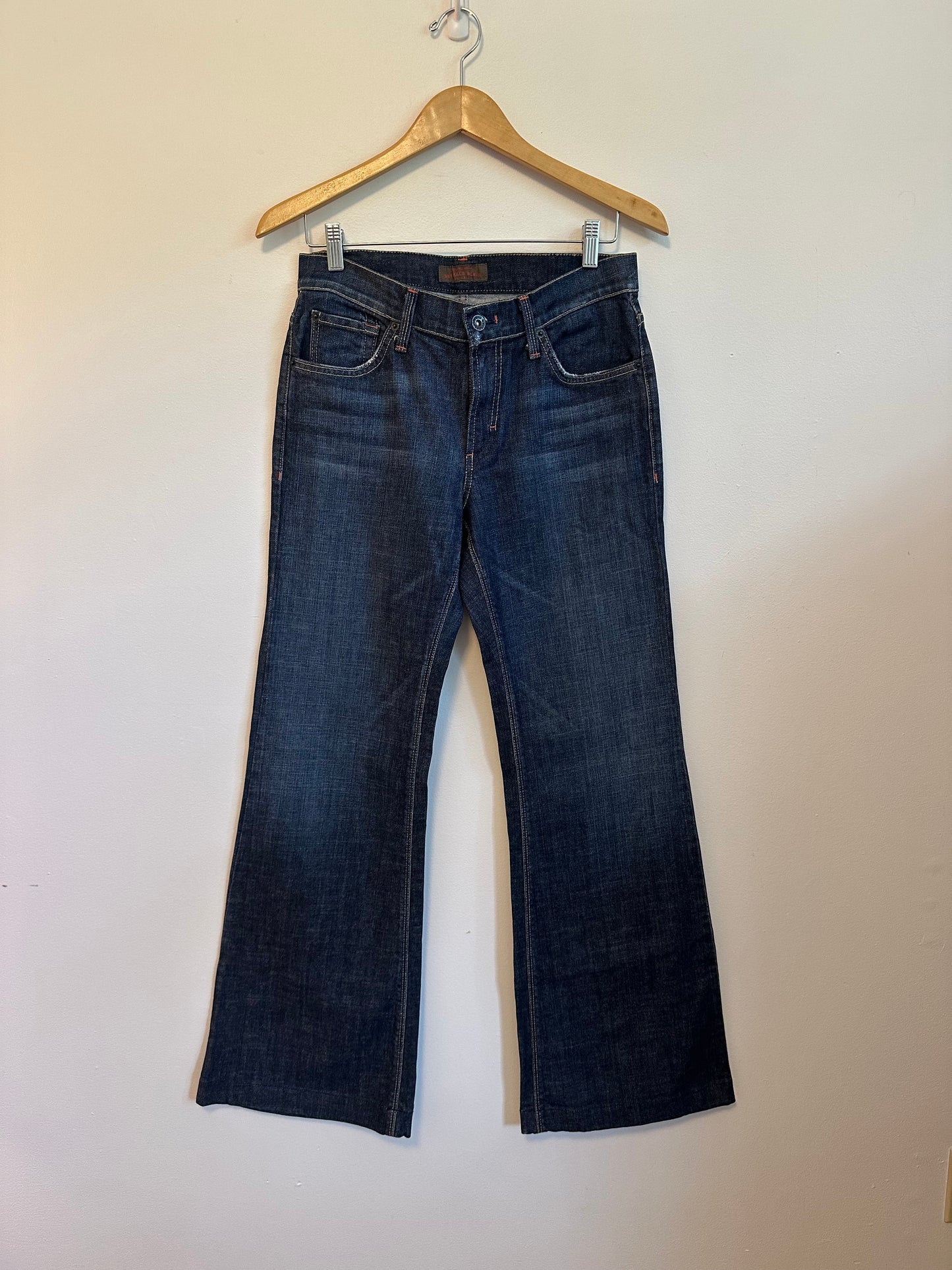 James Jeans Dry Aged Denim Dark Wash Flare Leg Jeans | Size 29
