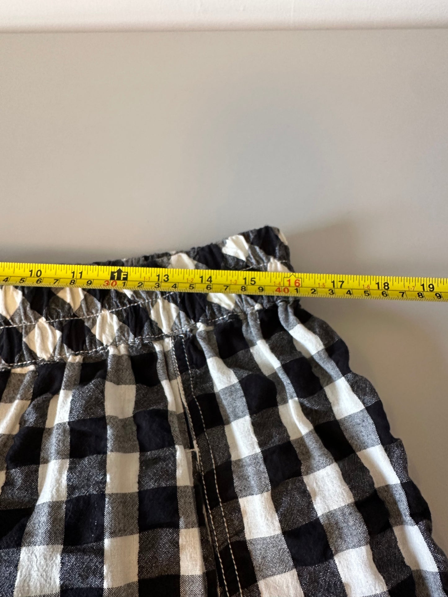 NWT Free People Get Free Seersucker Pull On Shorts in Black and White | Size XL