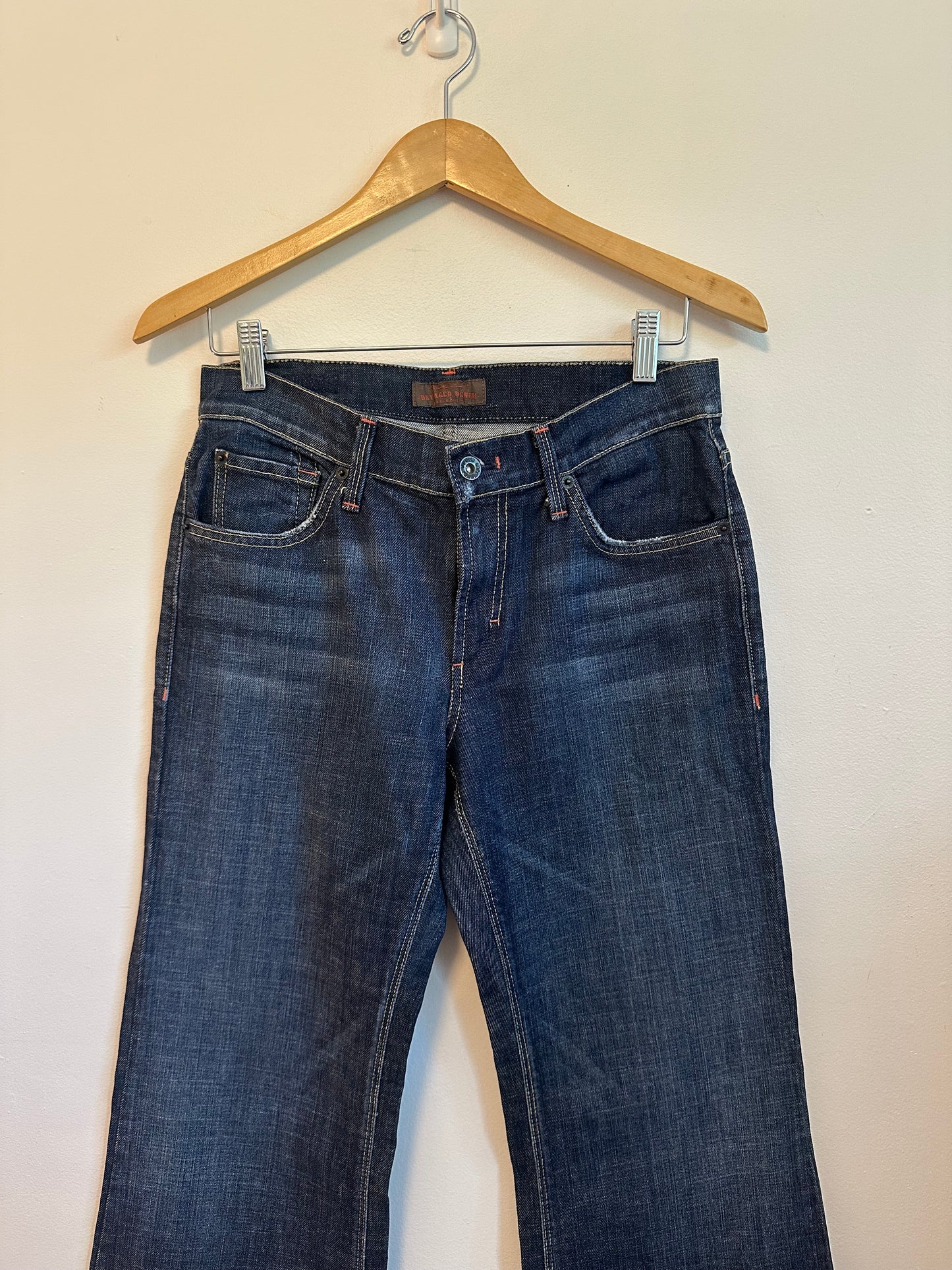 James Jeans Dry Aged Denim Dark Wash Flare Leg Jeans | Size 29