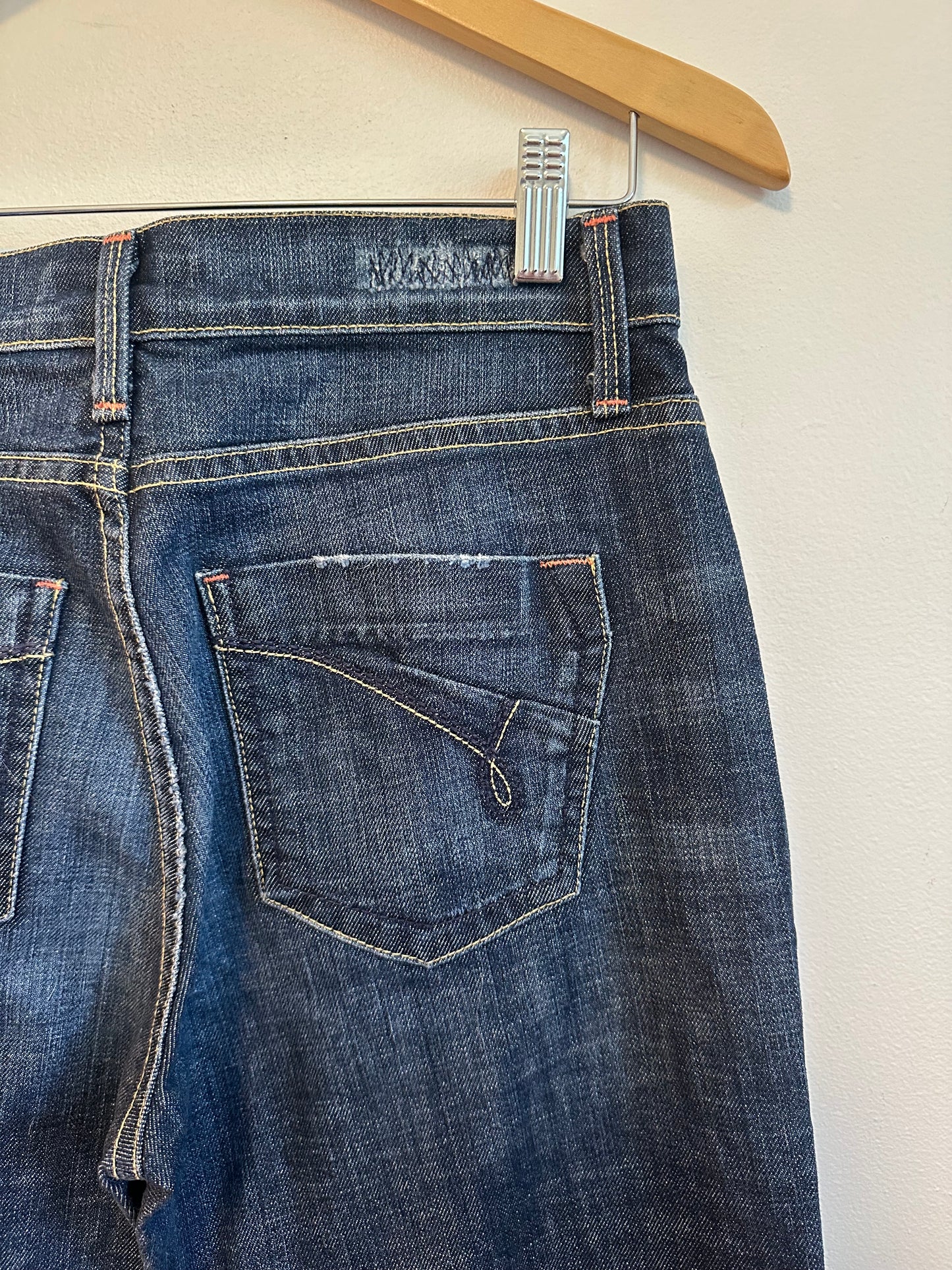 James Jeans Dry Aged Denim Dark Wash Flare Leg Jeans | Size 29