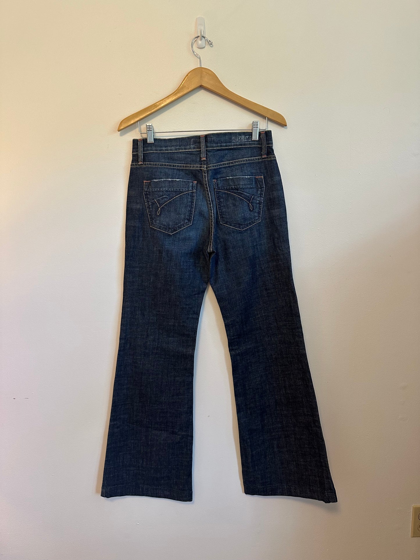 James Jeans Dry Aged Denim Dark Wash Flare Leg Jeans | Size 29