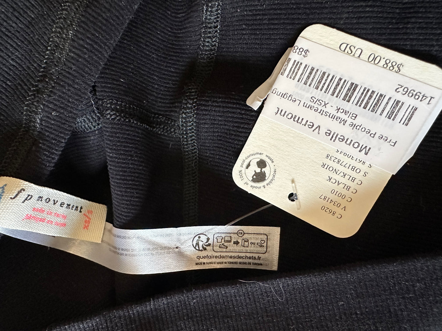 NWT Free People FP Movement Mainstream Black Seamless Leggings | Size XS/Small