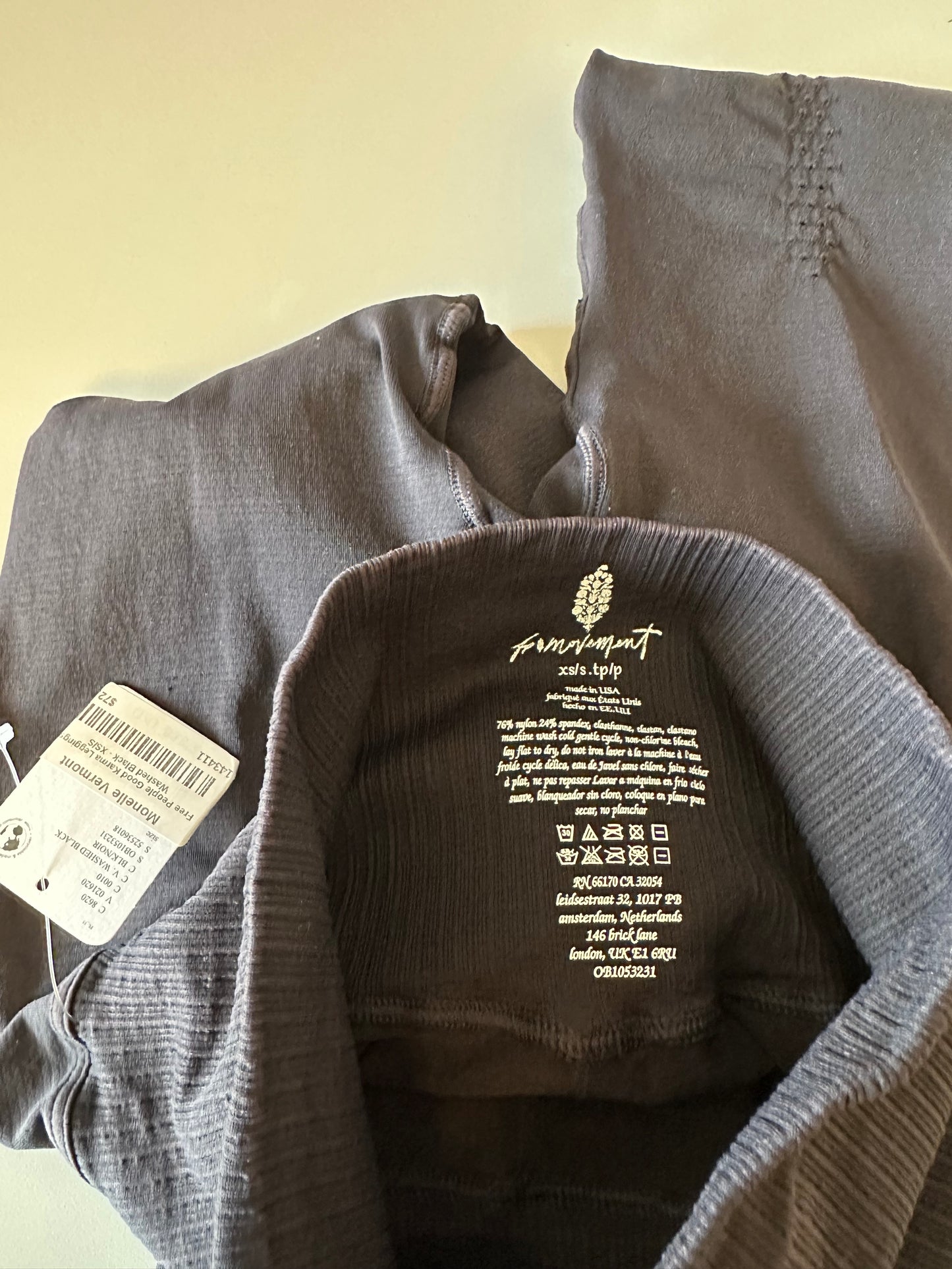 NWT Free People FP Movement Good Karma Leggings in Black | Size XS