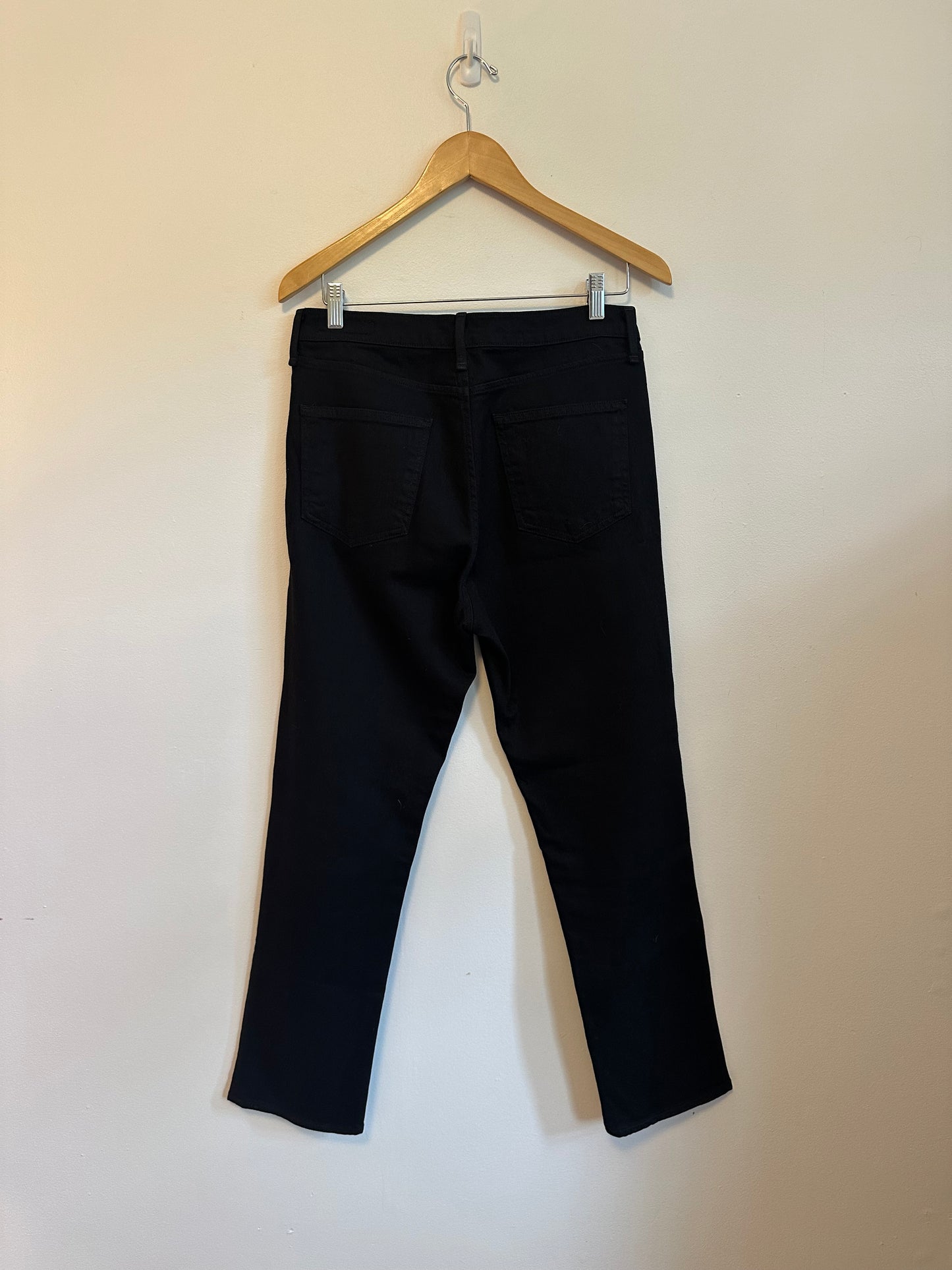Rag & Bone Black Skinny Jeans Neon Pink Side Stripe Embroidered Size 30 USA