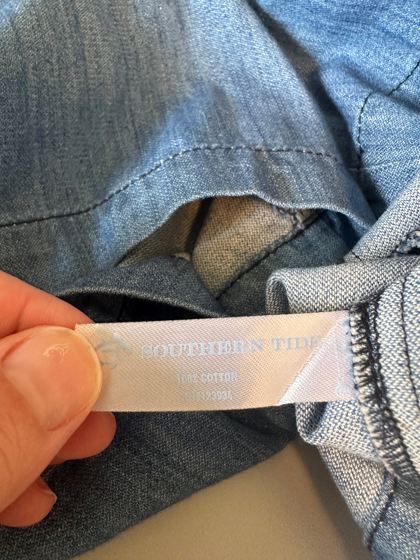 Southern Tide NWT Woven Denim Pull On Shorts in Blue | Size XL