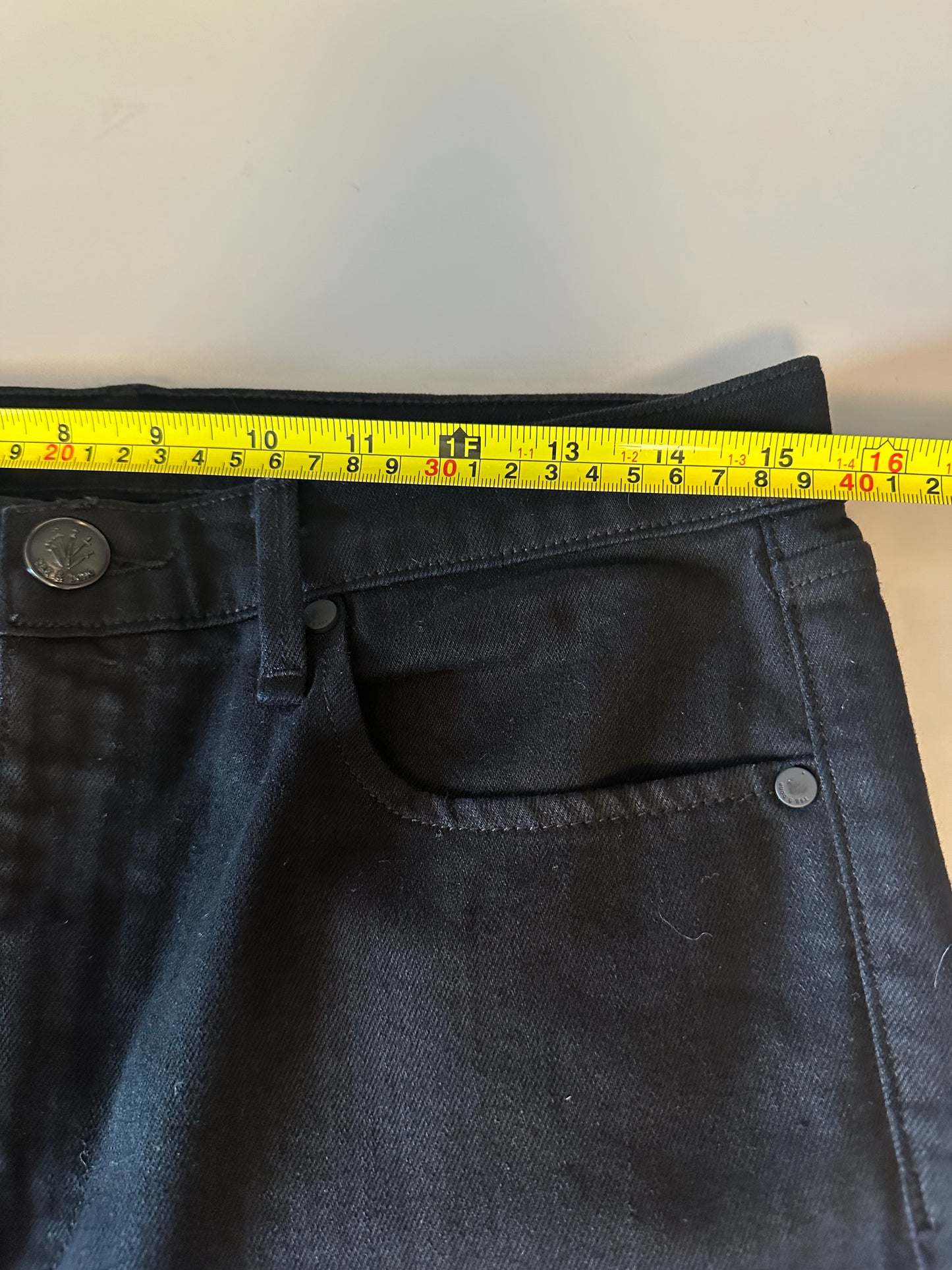 Rag & Bone Black Skinny Jeans Neon Pink Side Stripe Embroidered Size 30 USA