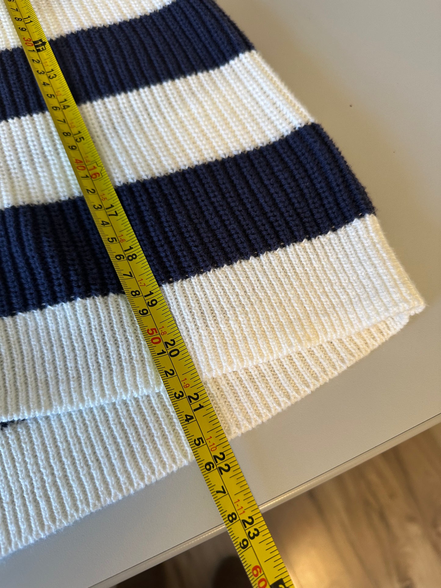 Central Park West NWT Sleeveless Hooded Stripe Button Front Sweater | Size Large
