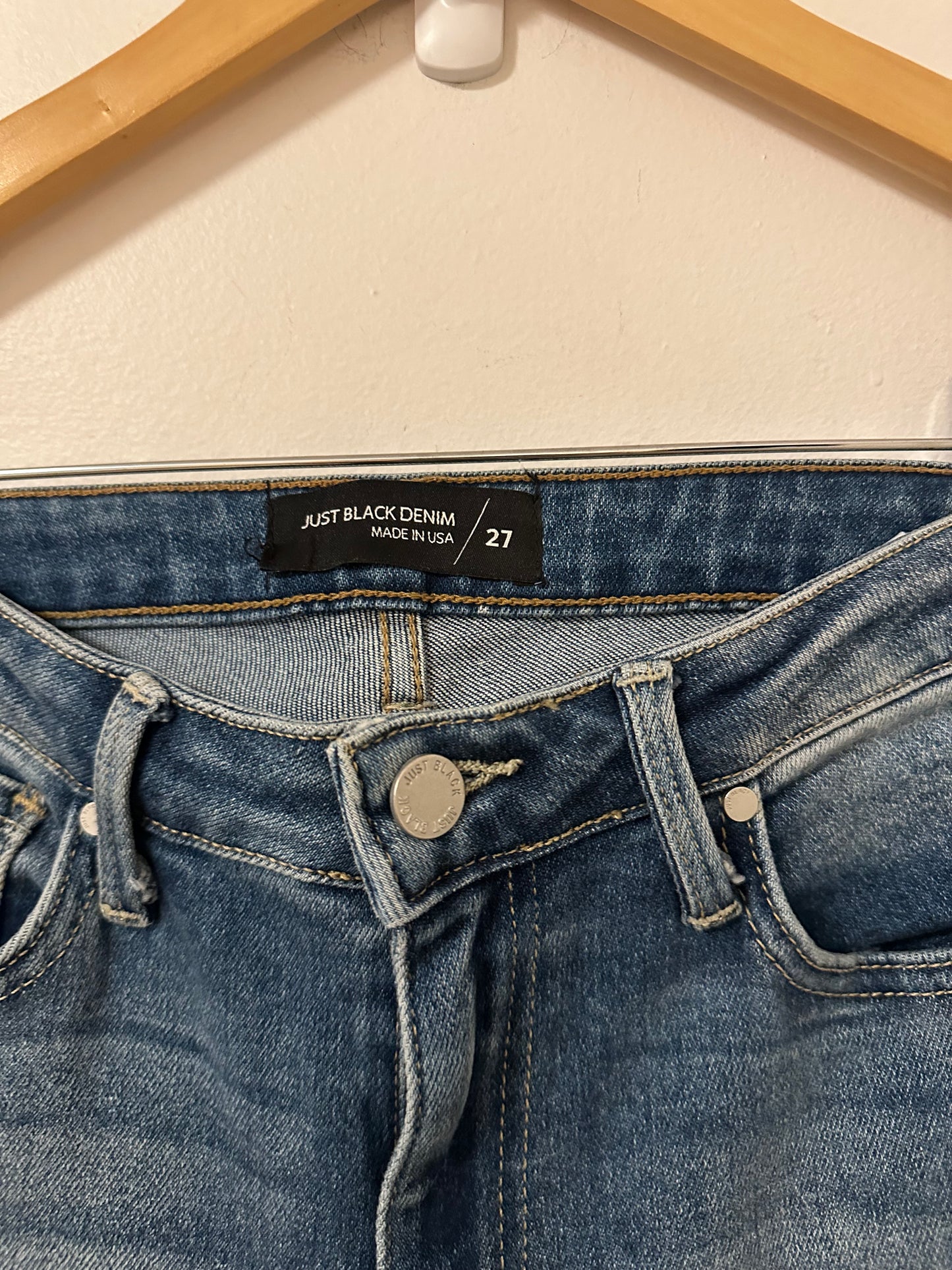 Just Black Denim Distressed Straight Leg Jeans | Size 27