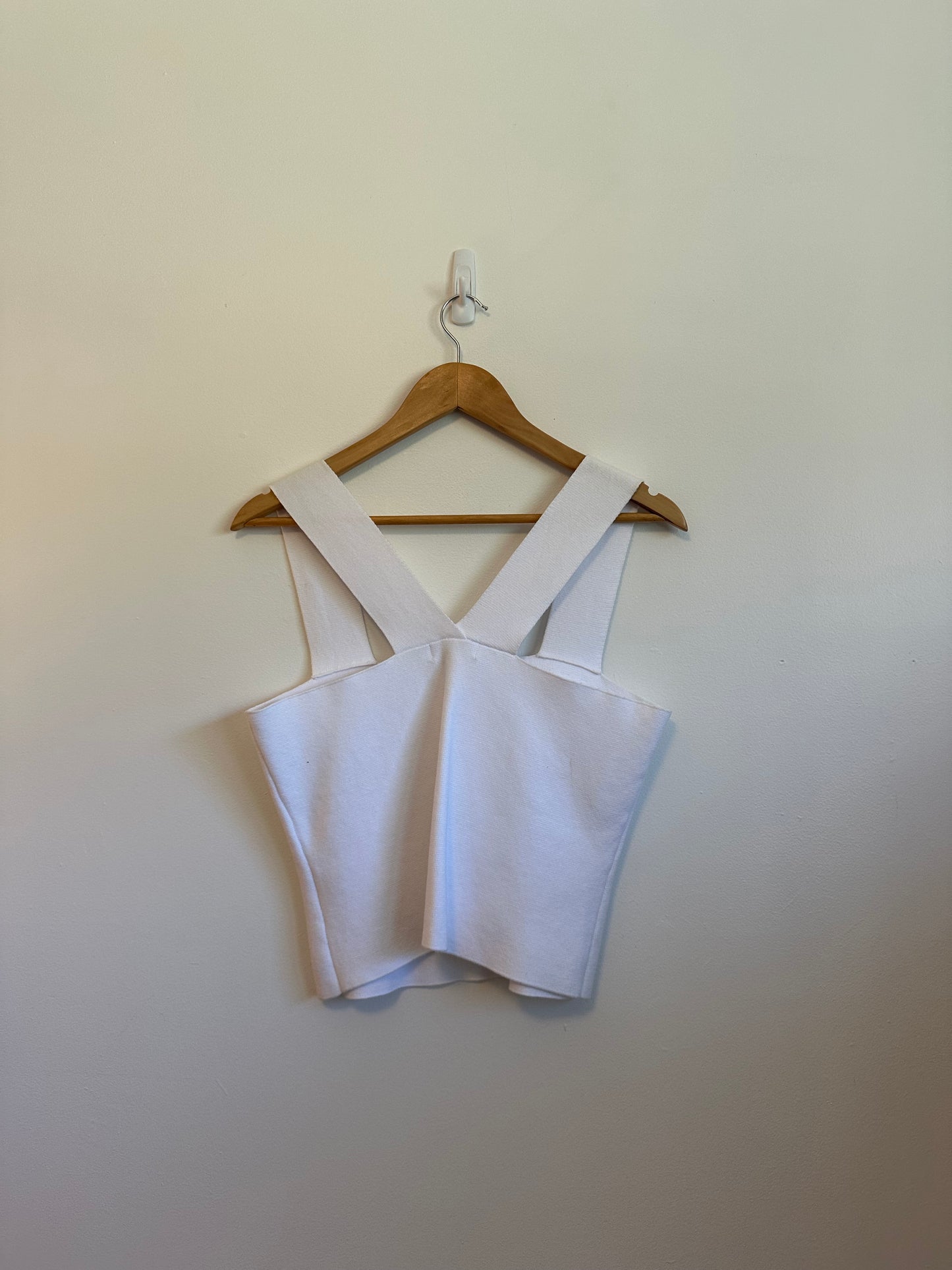 525 America NWT Square Neck White Knit Tank Top | Size Large