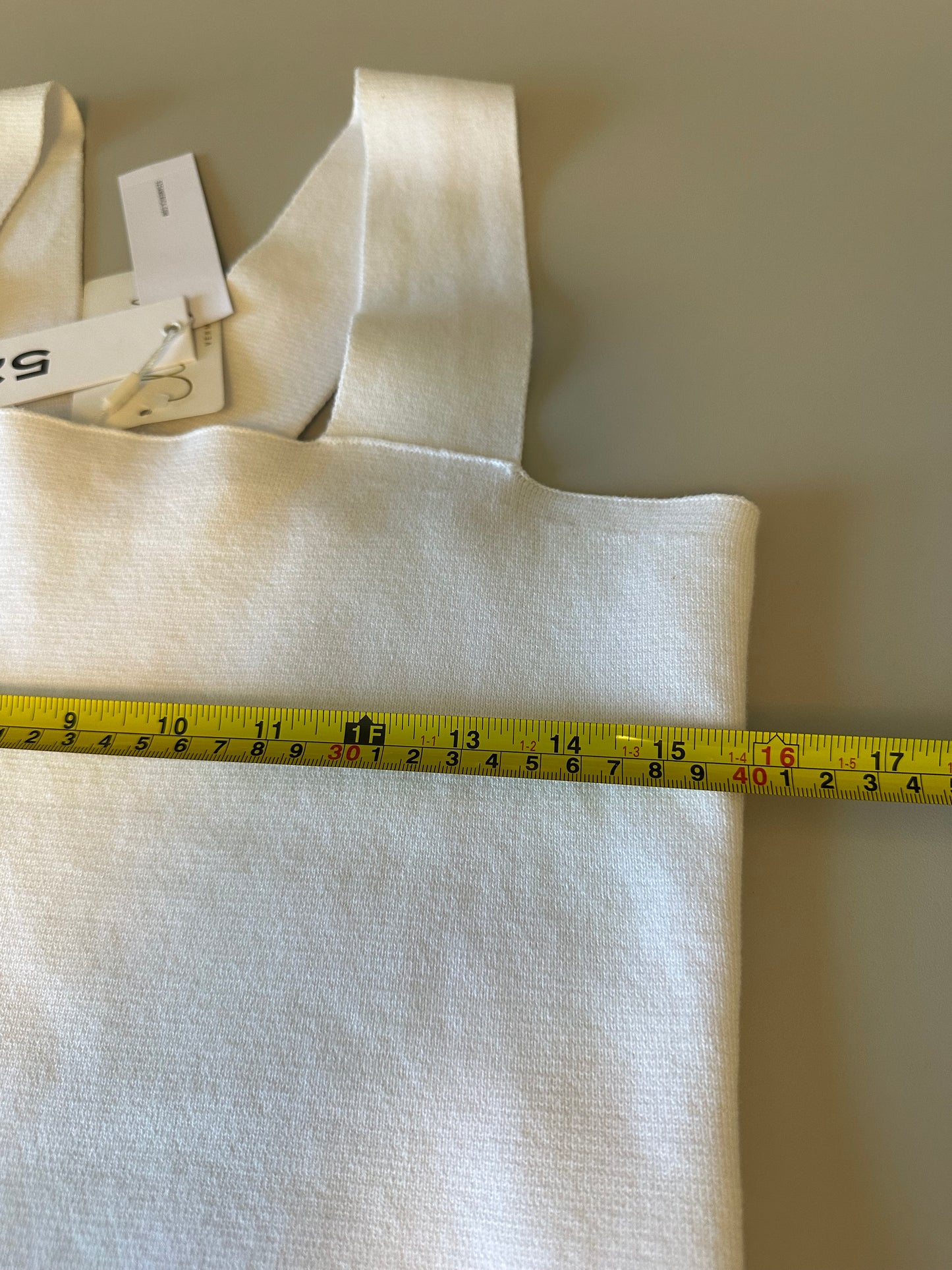 525 America NWT Square Neck White Knit Tank Top | Size Large