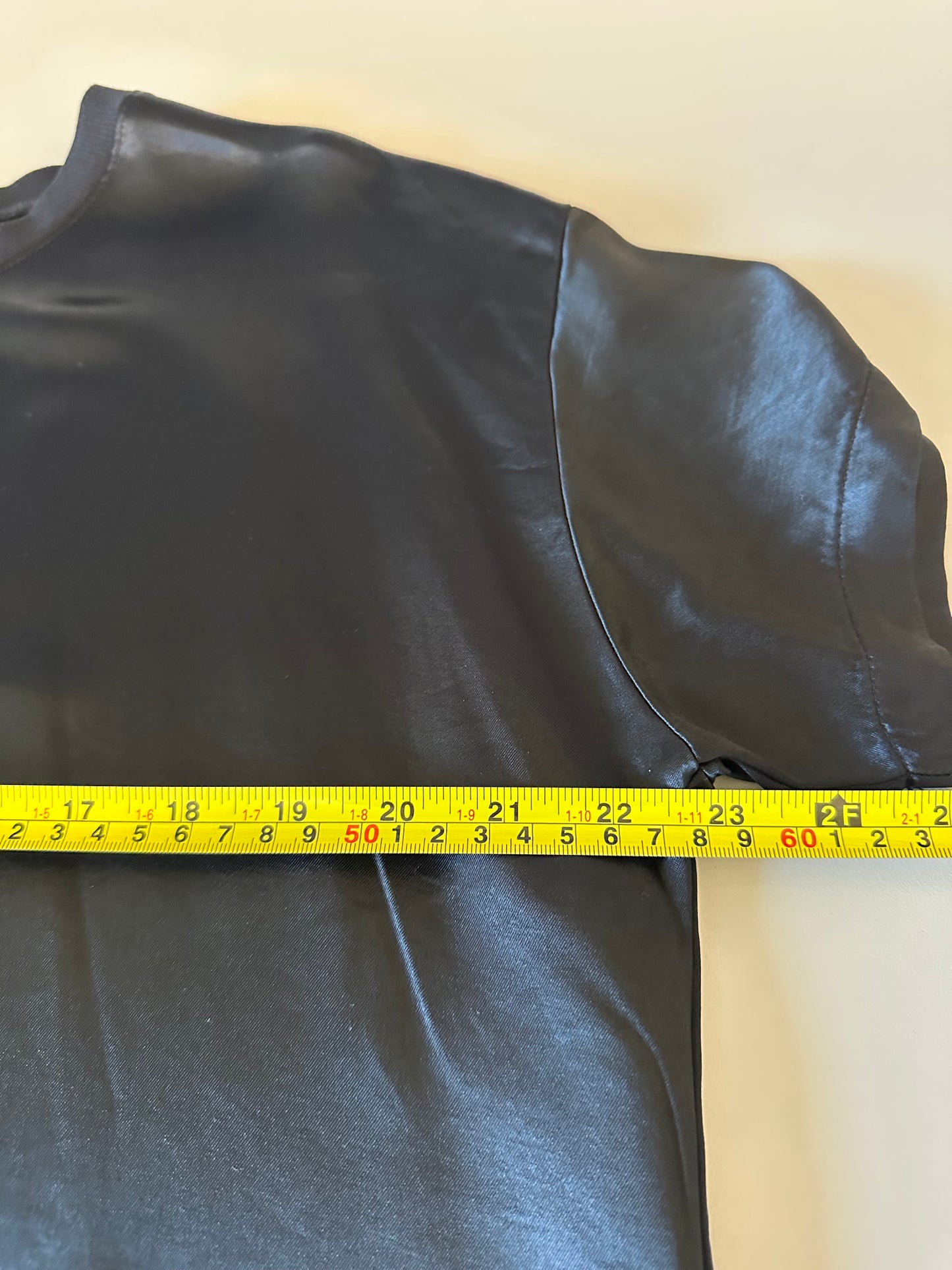PJ Harlow NWT Black Satin Crewneck Pajama Shirt | Size Small