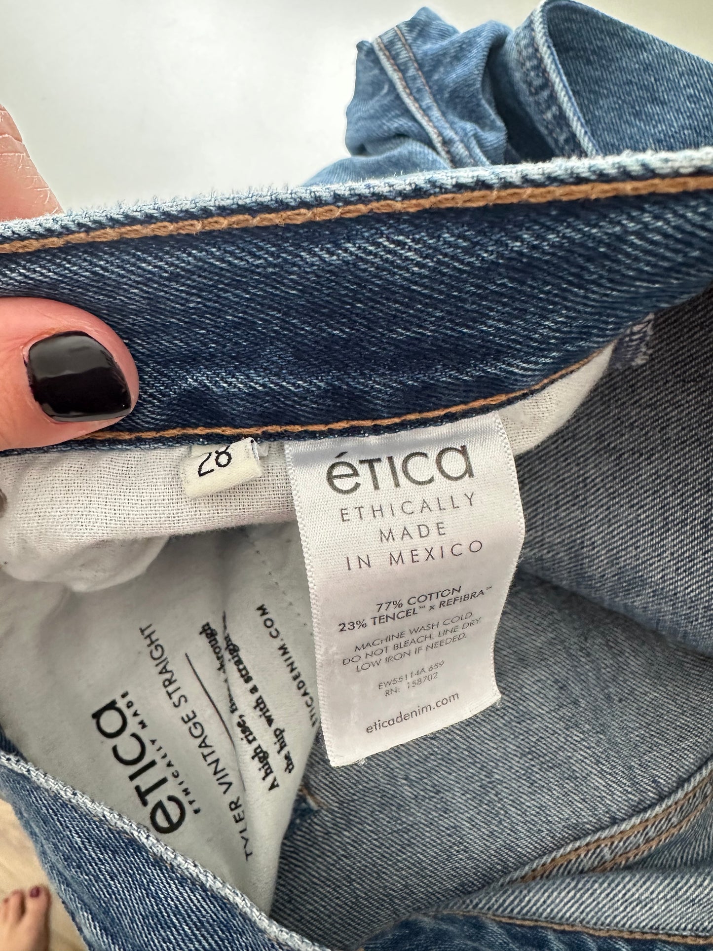 Etica Wide Leg Baggy Loose Fit Jeans | Size 28
