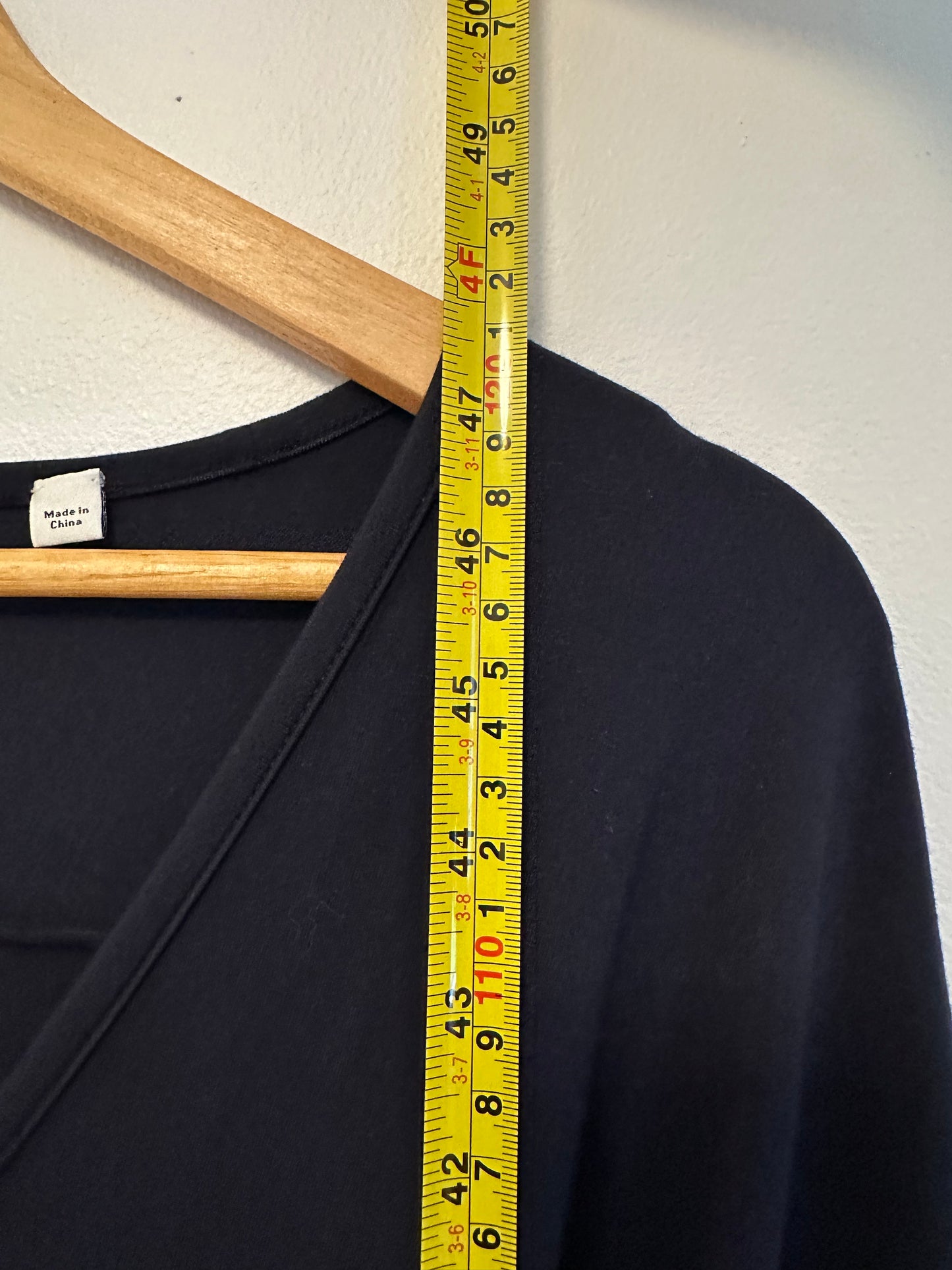 Vince Navy Blue V-Neck Tie Waist Dolman Sleeve Jersey Dress | Size Medium