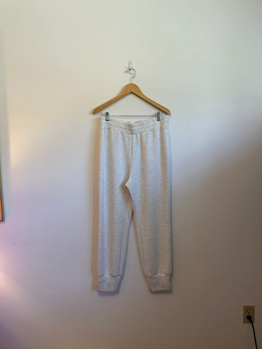 Varley NWT Slim Cuff Sweatpants in Ivory Gray Marl | Size Large