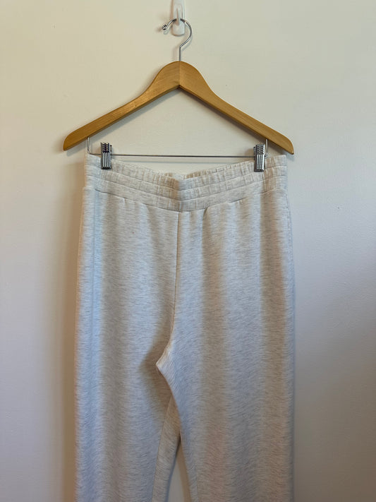 Varley NWT Slim Cuff Sweatpants in Ivory Gray Marl | Size Large