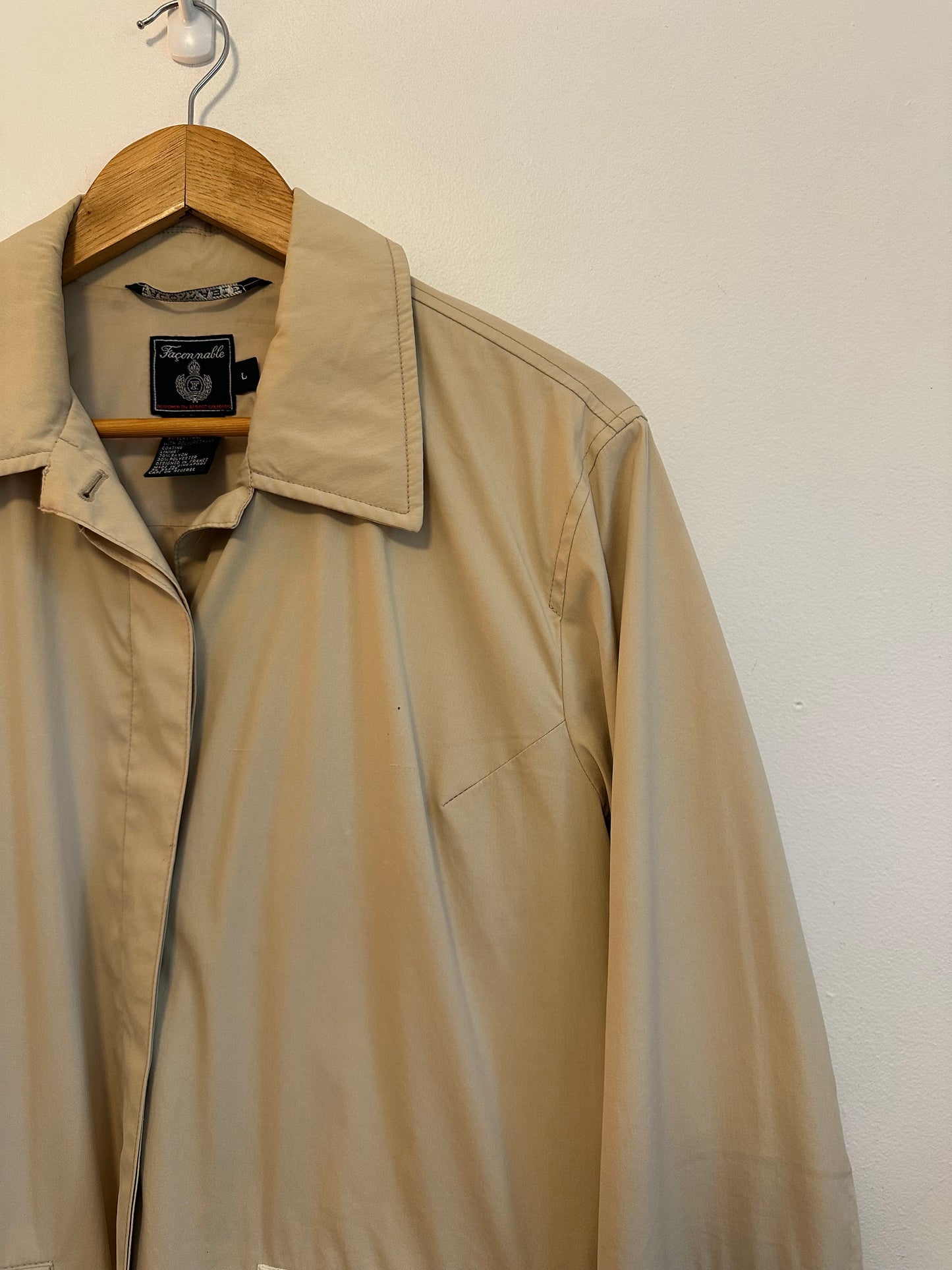 Faconnable Albert Goldberg Tan Cotton Blend Utility Jacket | Size Large