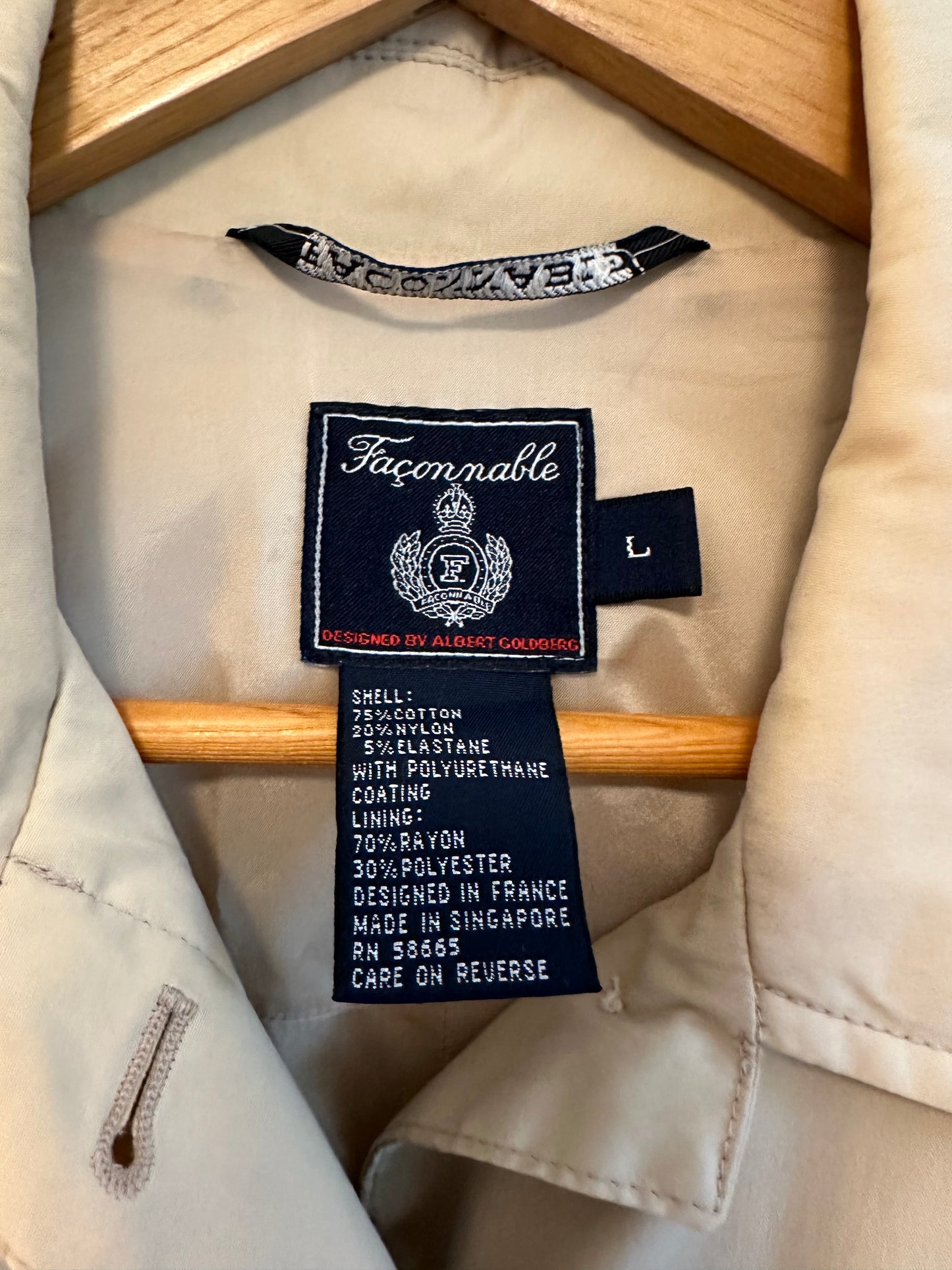 Faconnable Albert Goldberg Tan Cotton Blend Utility Jacket | Size Large