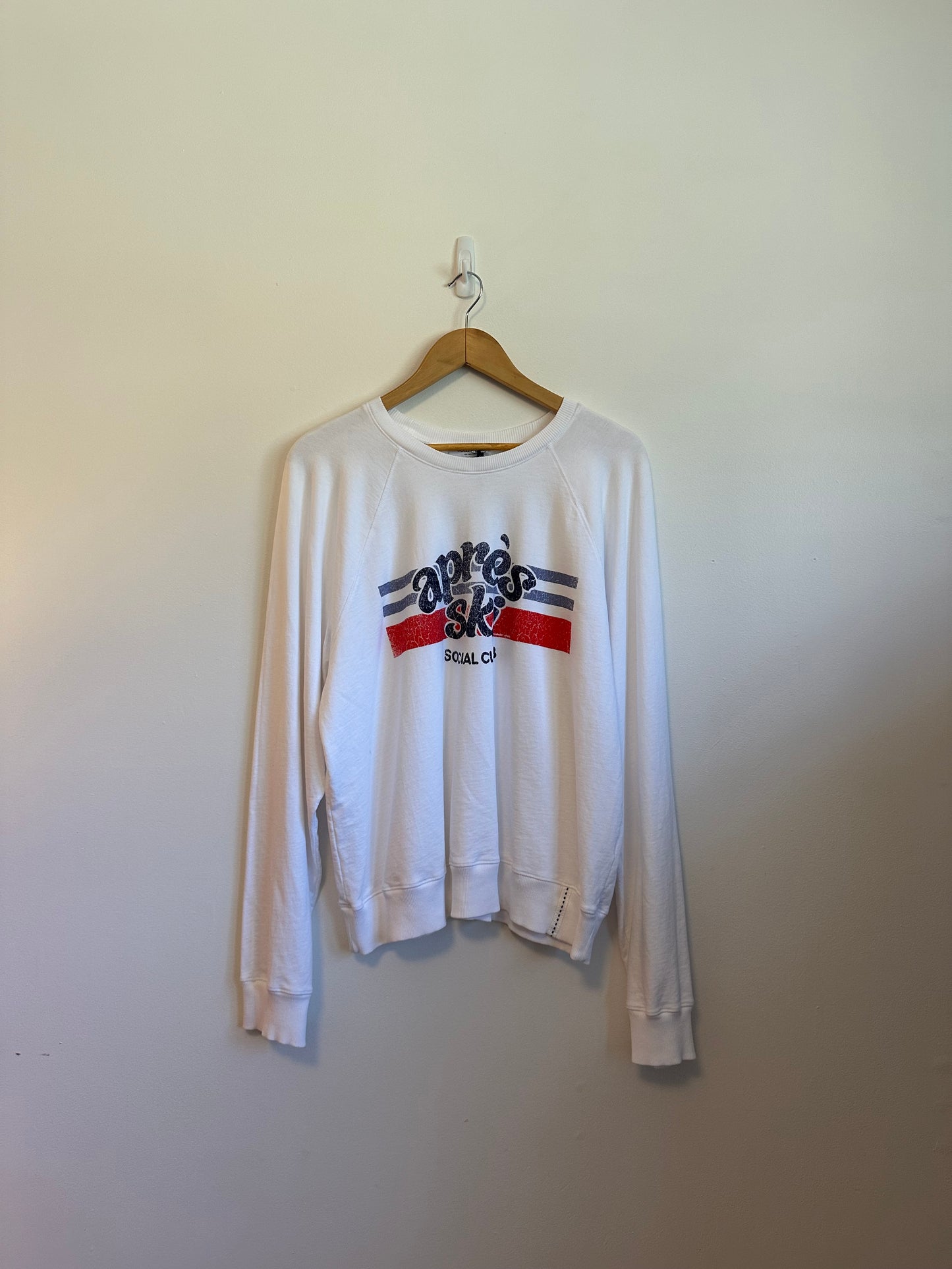 Michael Stars NWT Apres Ski Logo White French Terry Sweatshirt | Size XL