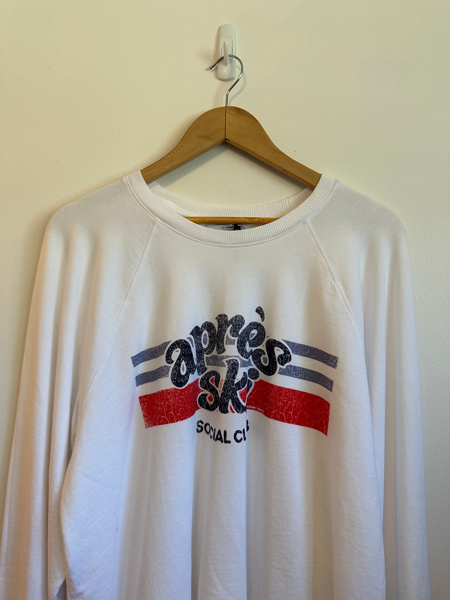 Michael Stars NWT Apres Ski Logo White French Terry Sweatshirt | Size XL