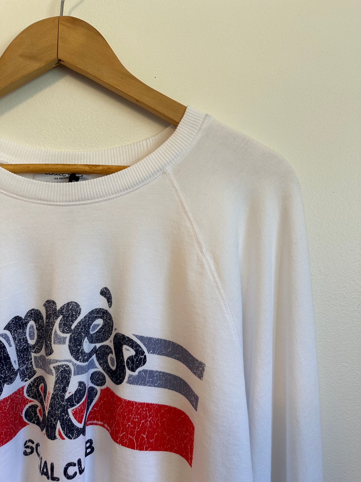 Michael Stars NWT Apres Ski Logo White French Terry Sweatshirt | Size XL