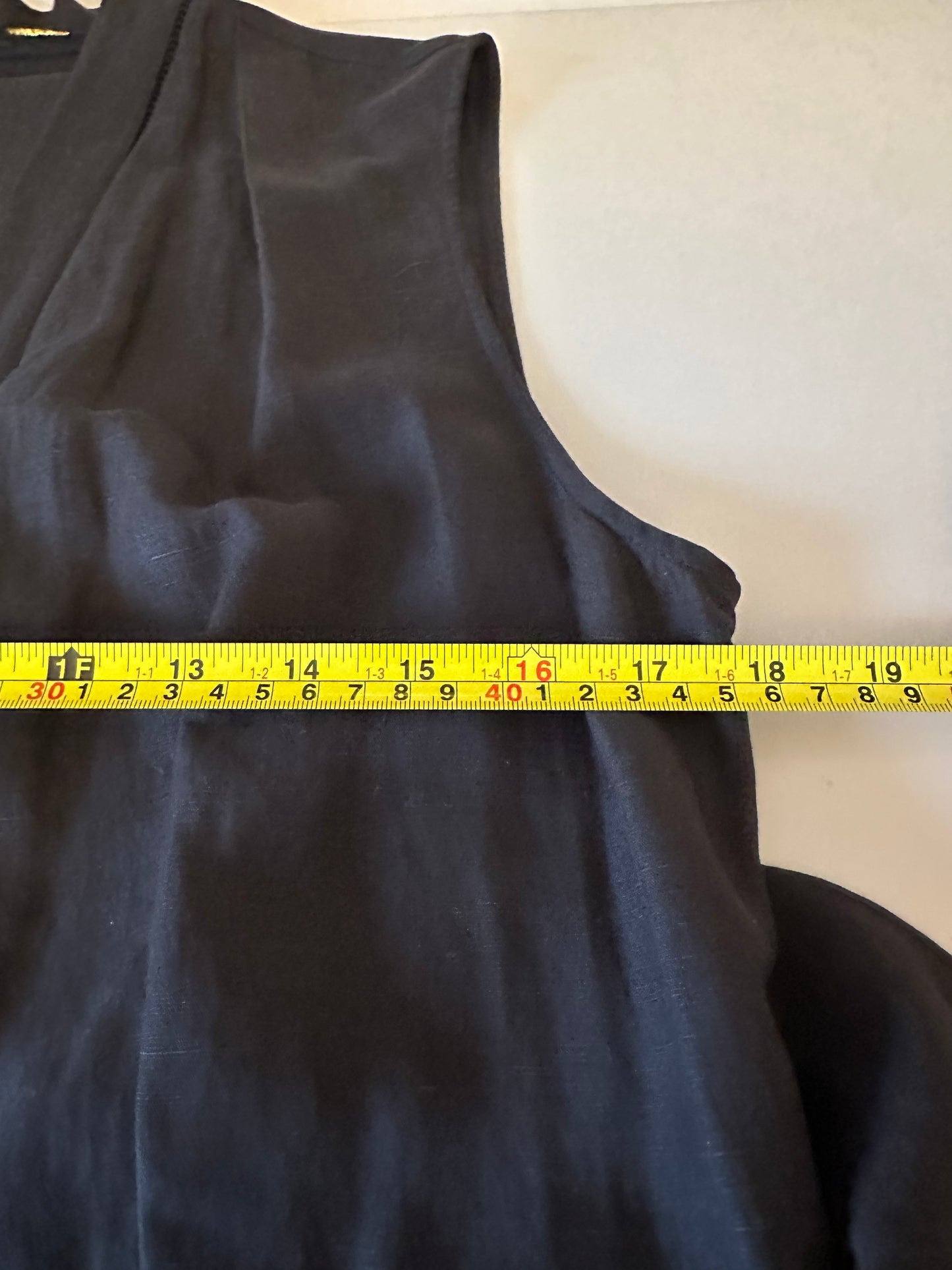 KOBI HALPERIN Anna Sleeveless Tiered Dress Black Tencel and Linen Dress | Size Large
