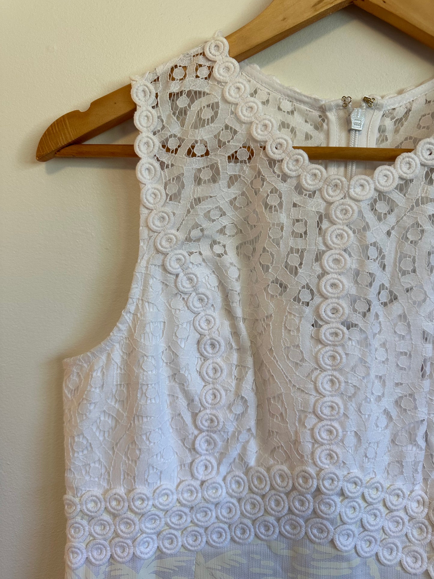 Lillly Pulitzer Leigh Stretch Lace Mixed Media Shirt Dress in White | Size 2