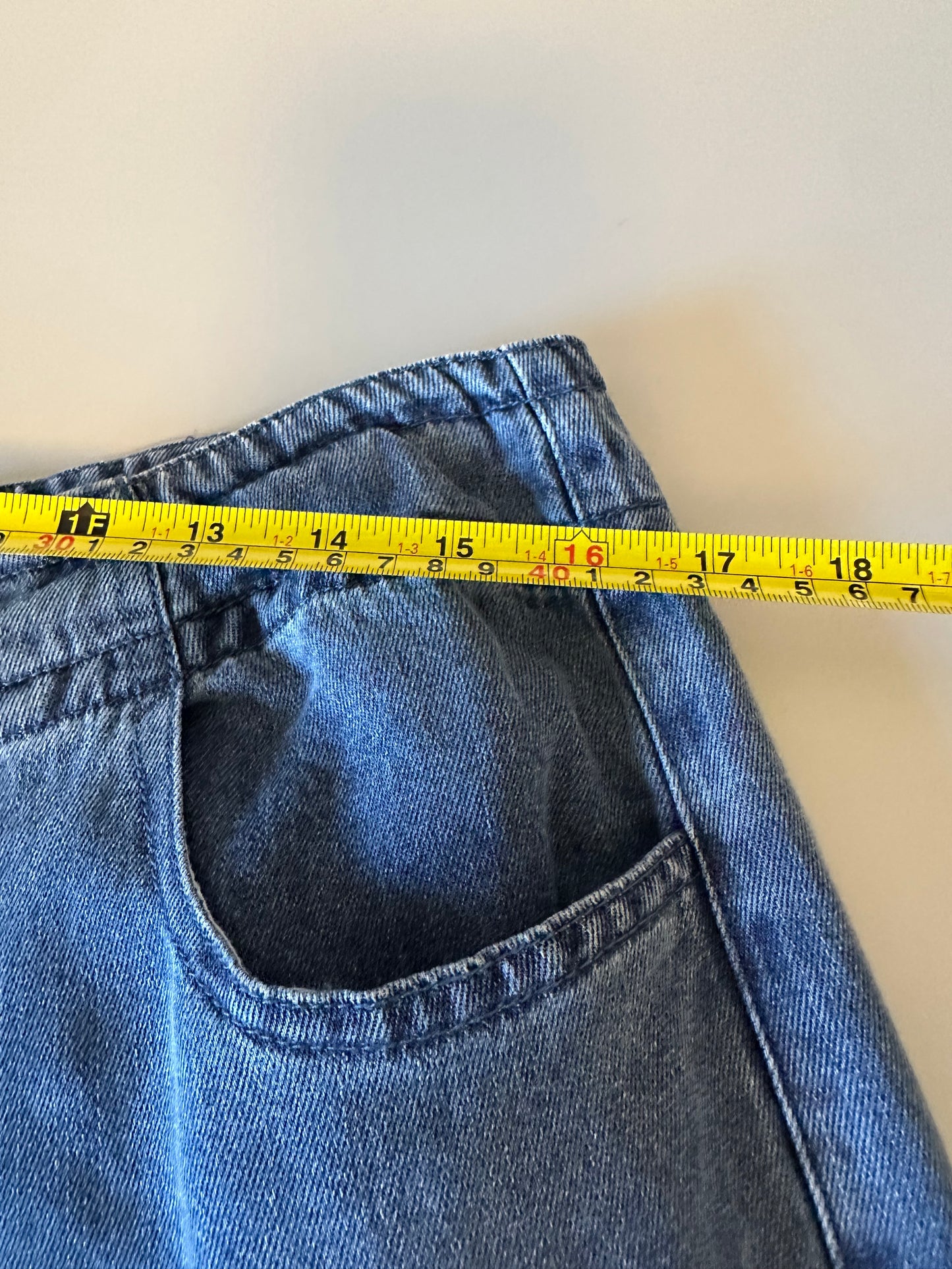 Thread & Supply Austin Pull On Drawstring Waist Denim Pants in Blue | Size Large