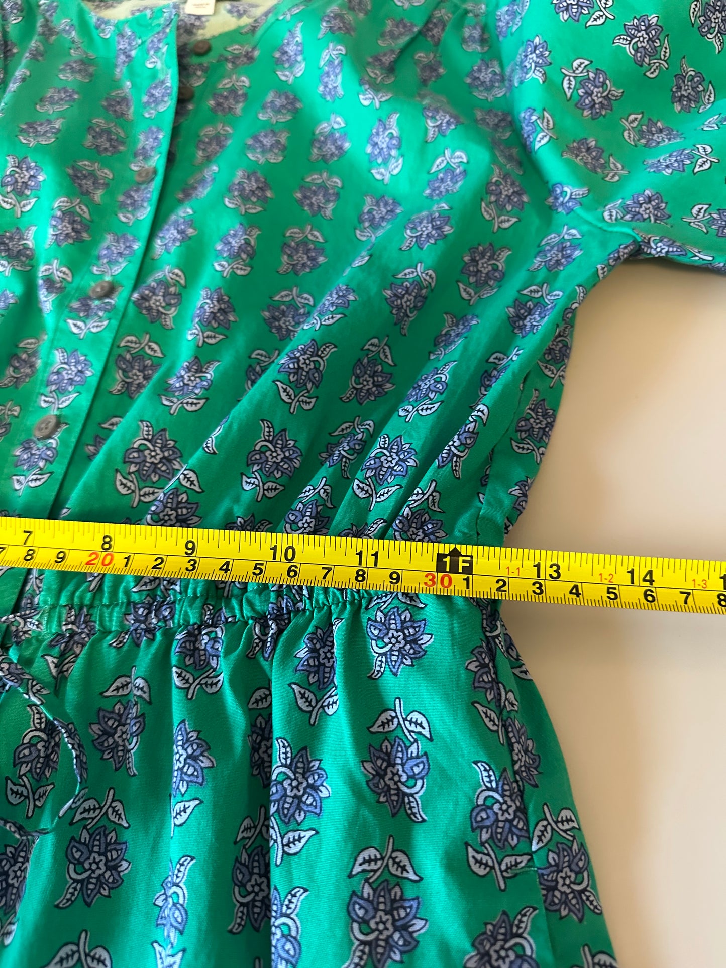 NWT J. Crew Green Floral Cotton Long Sleeve Mini Dress | Size 2