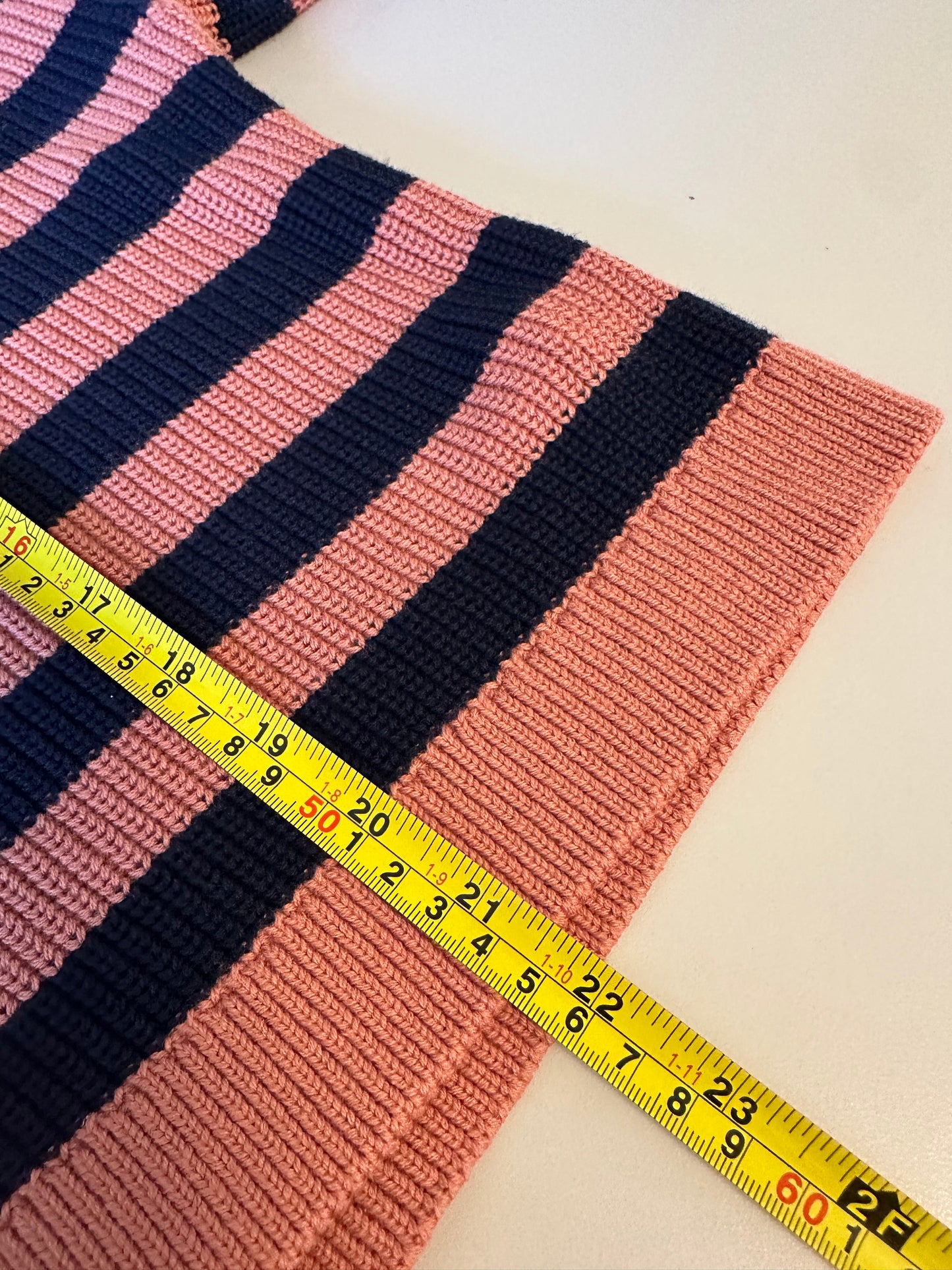 525 America NWT Charlie Striped Cropped Cardigan in Rose and Navy | Size Large