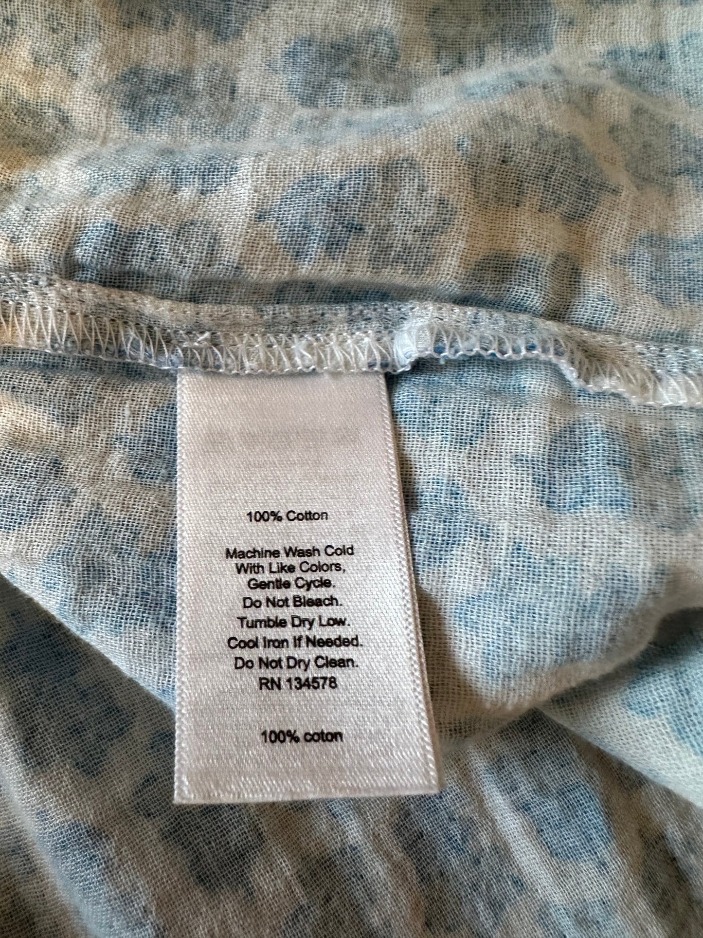 Vineyard Vines Blue Floral Block Print Cotton Tiered Mini Dress | Size Small