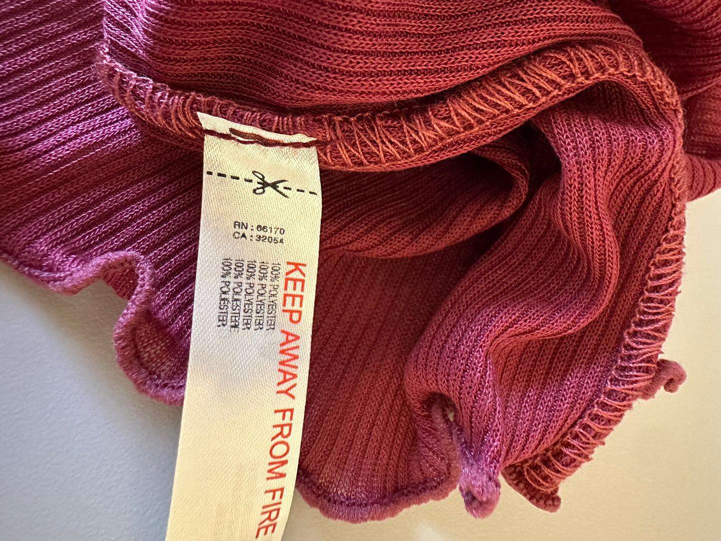 NWT Free People Close to Home Layering Ribbed Turtleneck in Crimson | Size Small