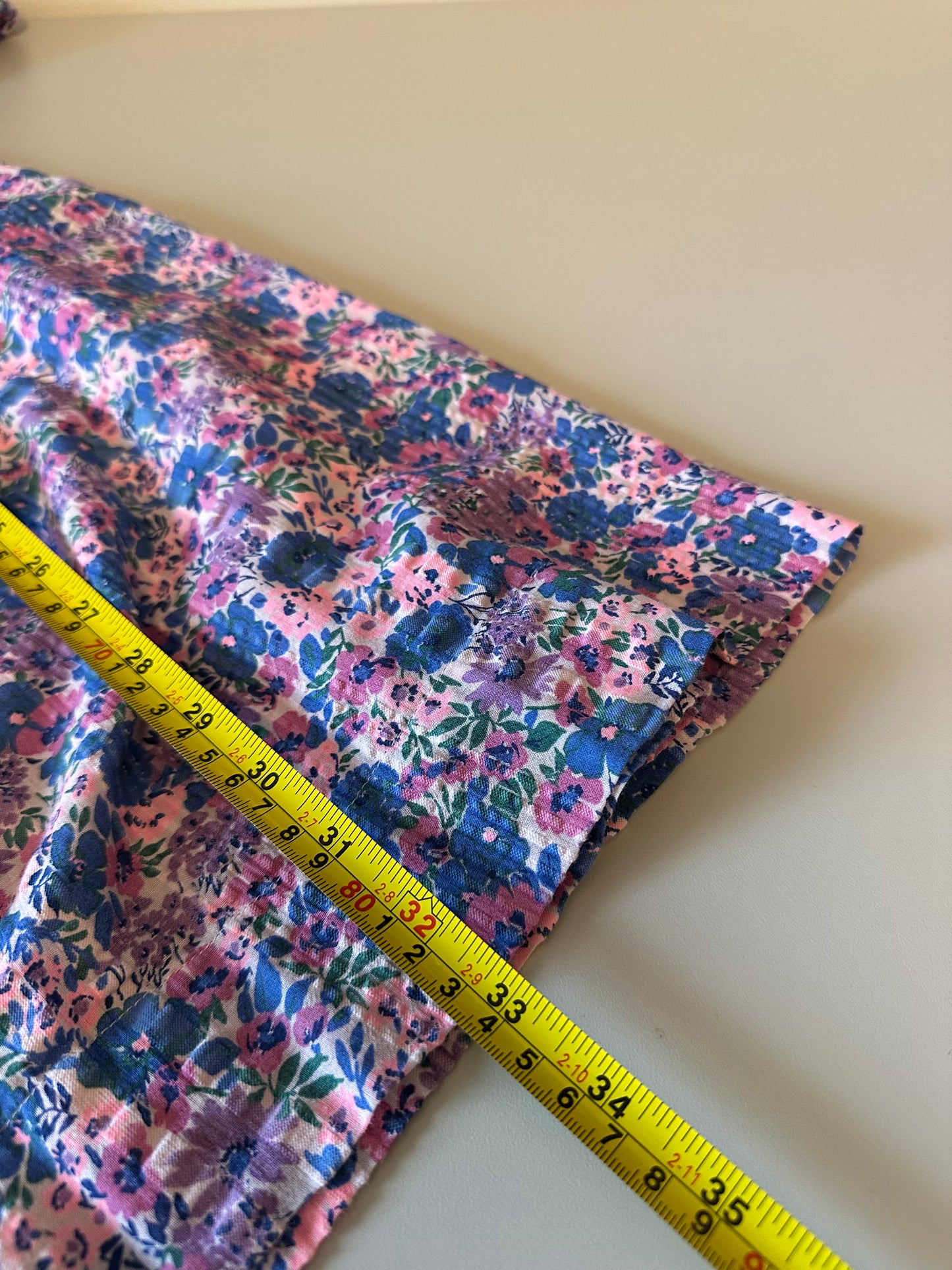Vineyard Vines Blue and Pink Floral Seersucker Square Neck Dress | Size Small
