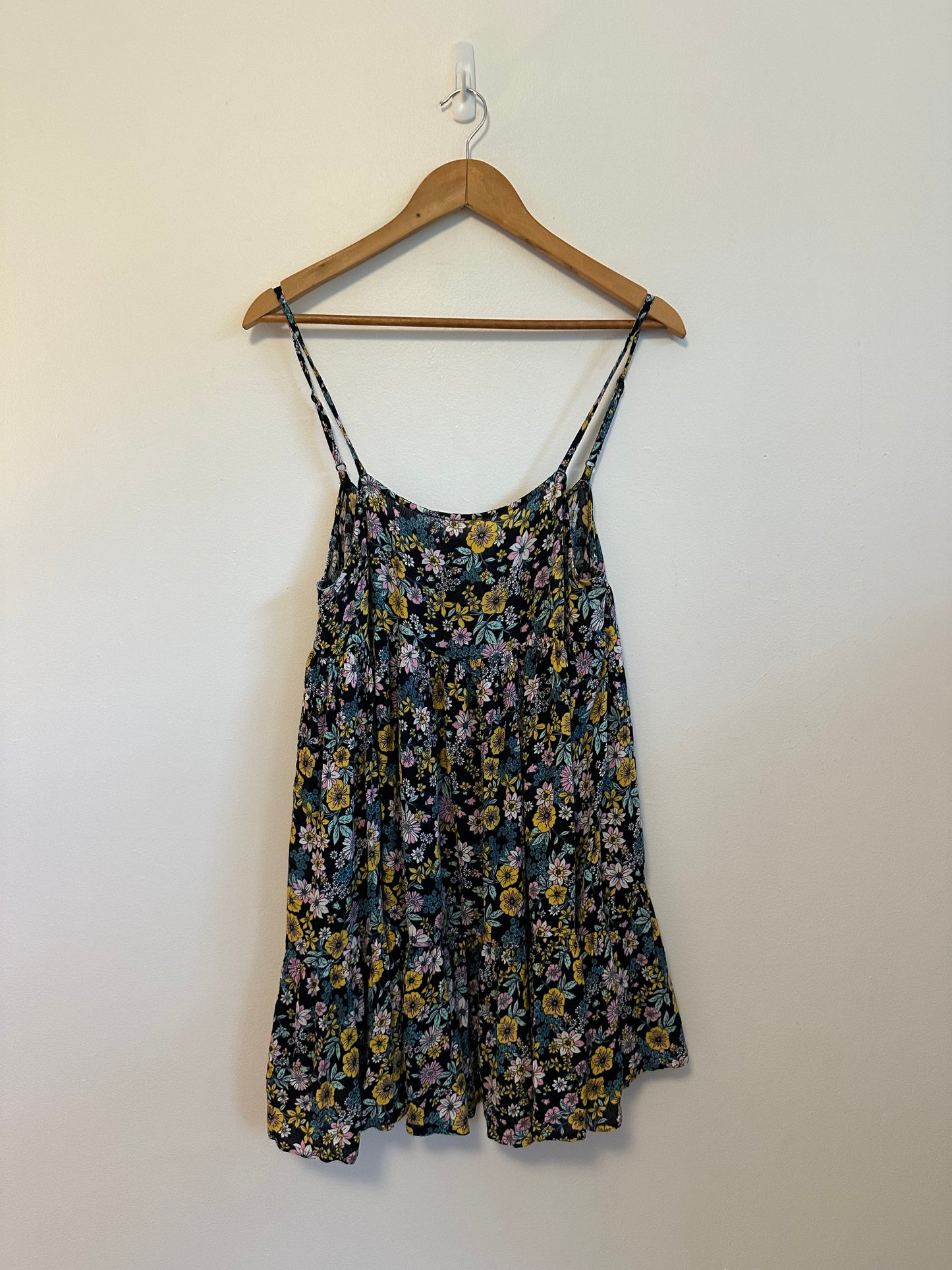 ONeill Floral Mini Sun Dress in Black Floral | Size Medium