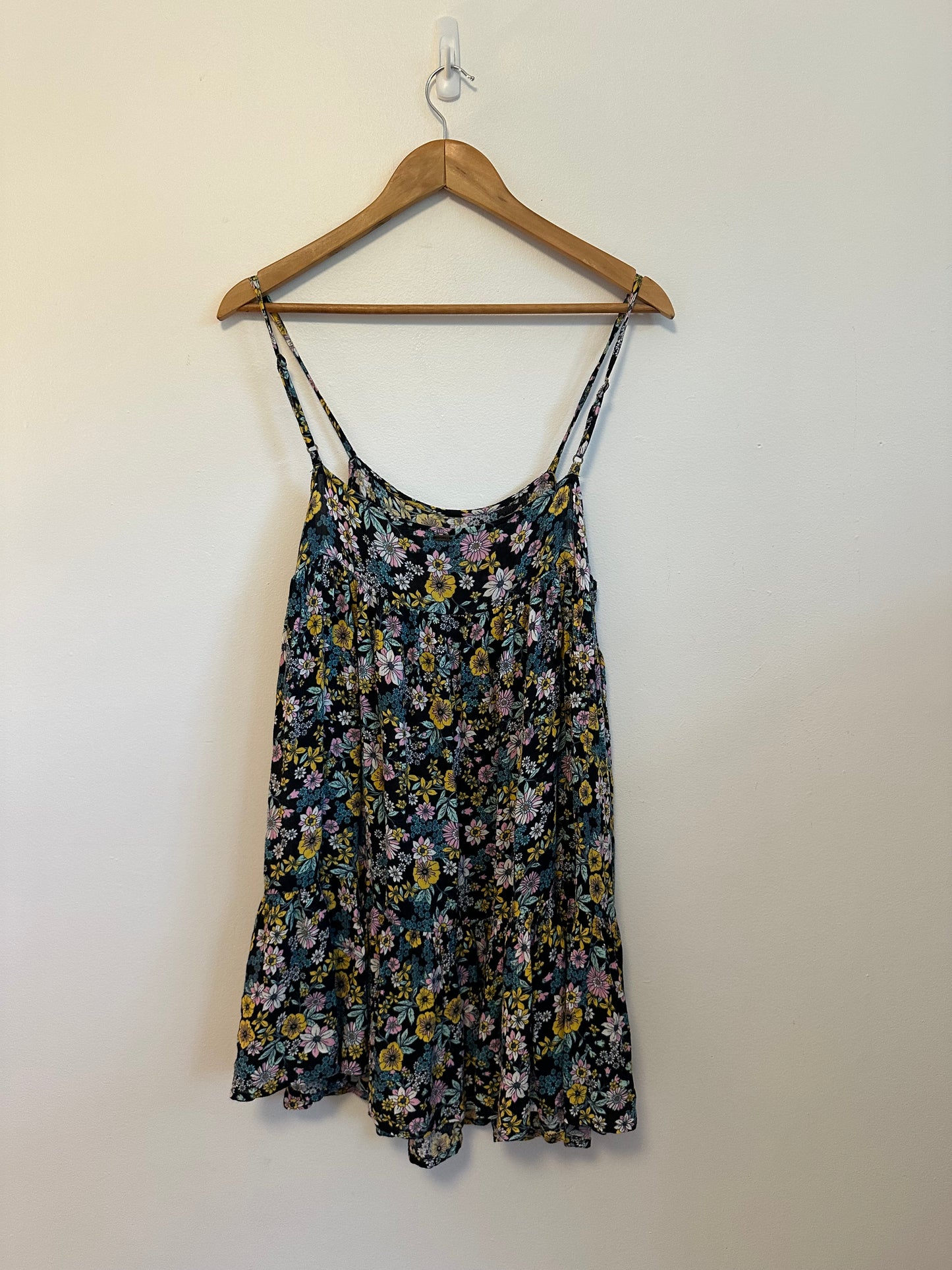 ONeill Floral Mini Sun Dress in Black Floral | Size Medium